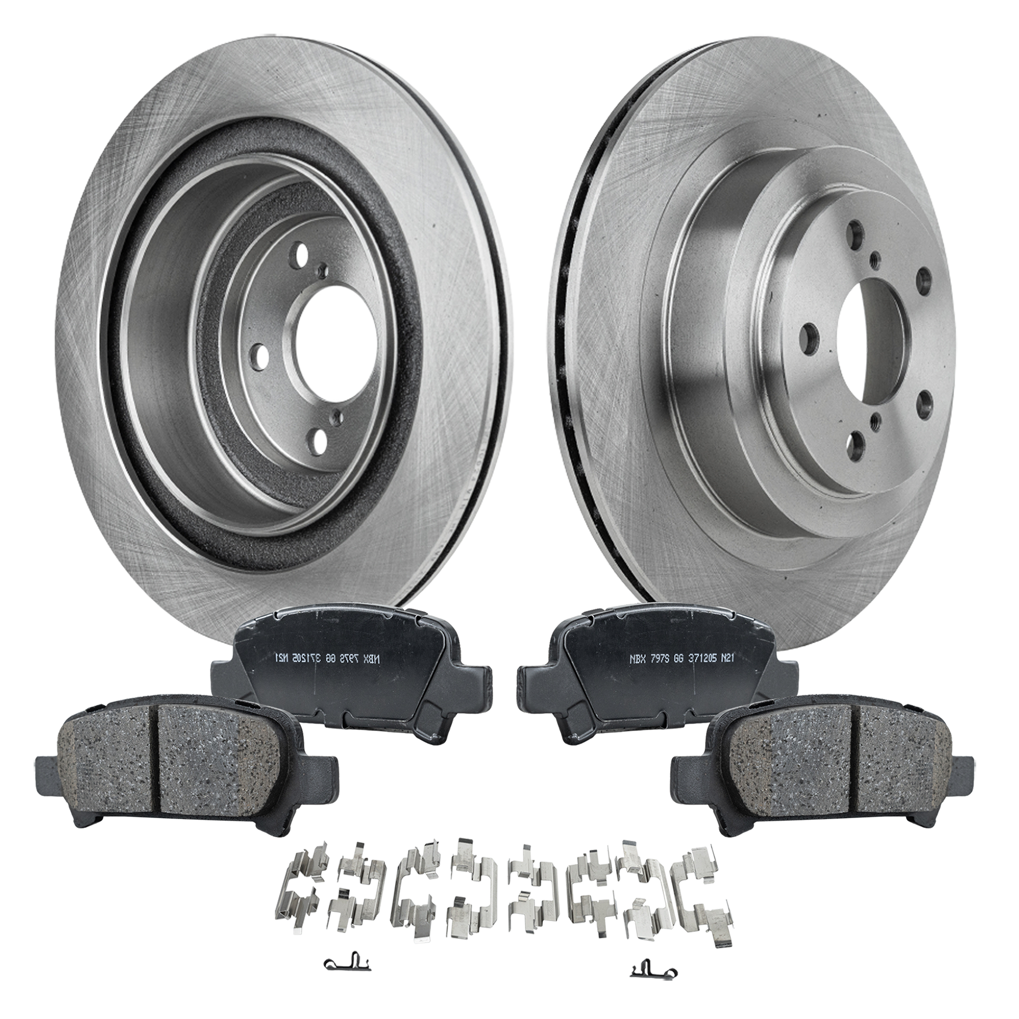 AM LEGACY 05-09 REAR BRAKE DISC AND PAD KIT 2 Wheel Set SKU KIT 030423-19 OEM 26700AE030-26700AE081-26292AE0