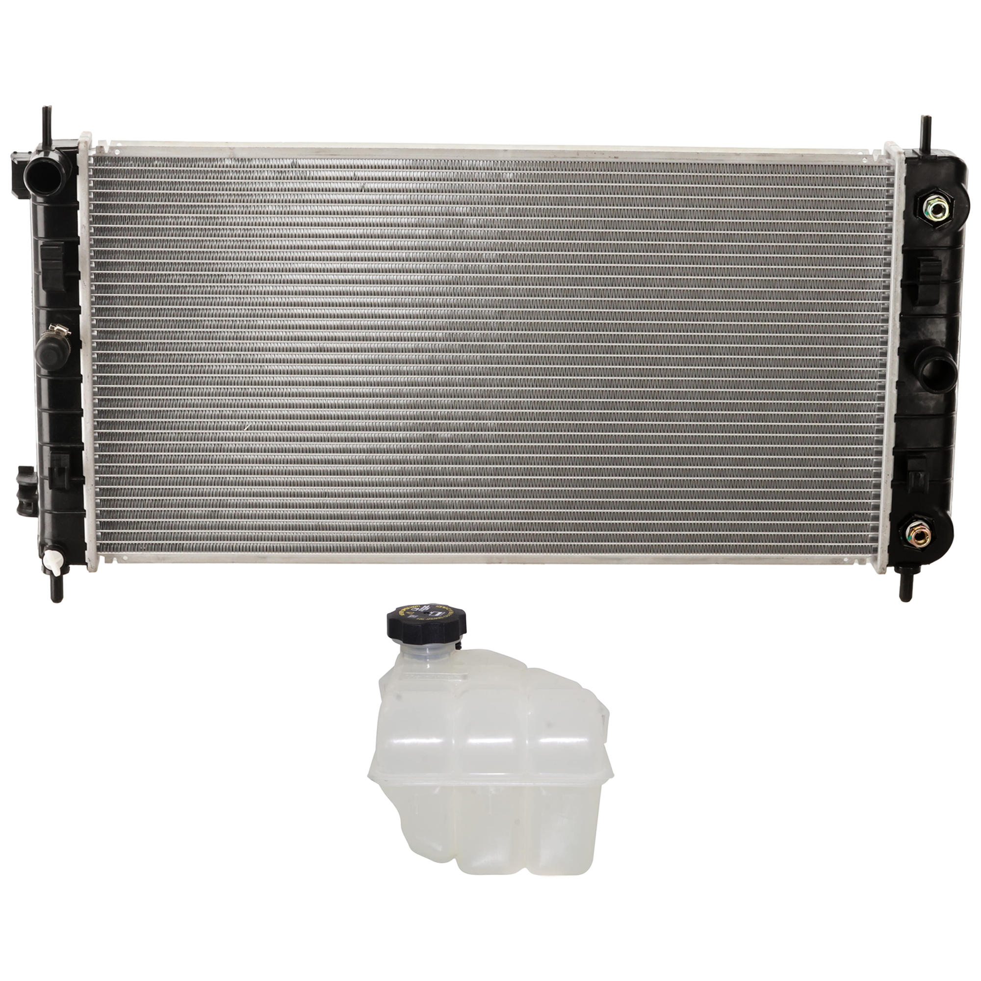 AM MALIBU 04-07 G6-05-06 RADIATOR 2 pc Kit 3.5L 3.9L Eng. w Coolant Reservoir SKU KIT 030526-01 Partslink GM3010444 GM3010508 GM3014140 OEM 52494386-15873468-15793368 PFM