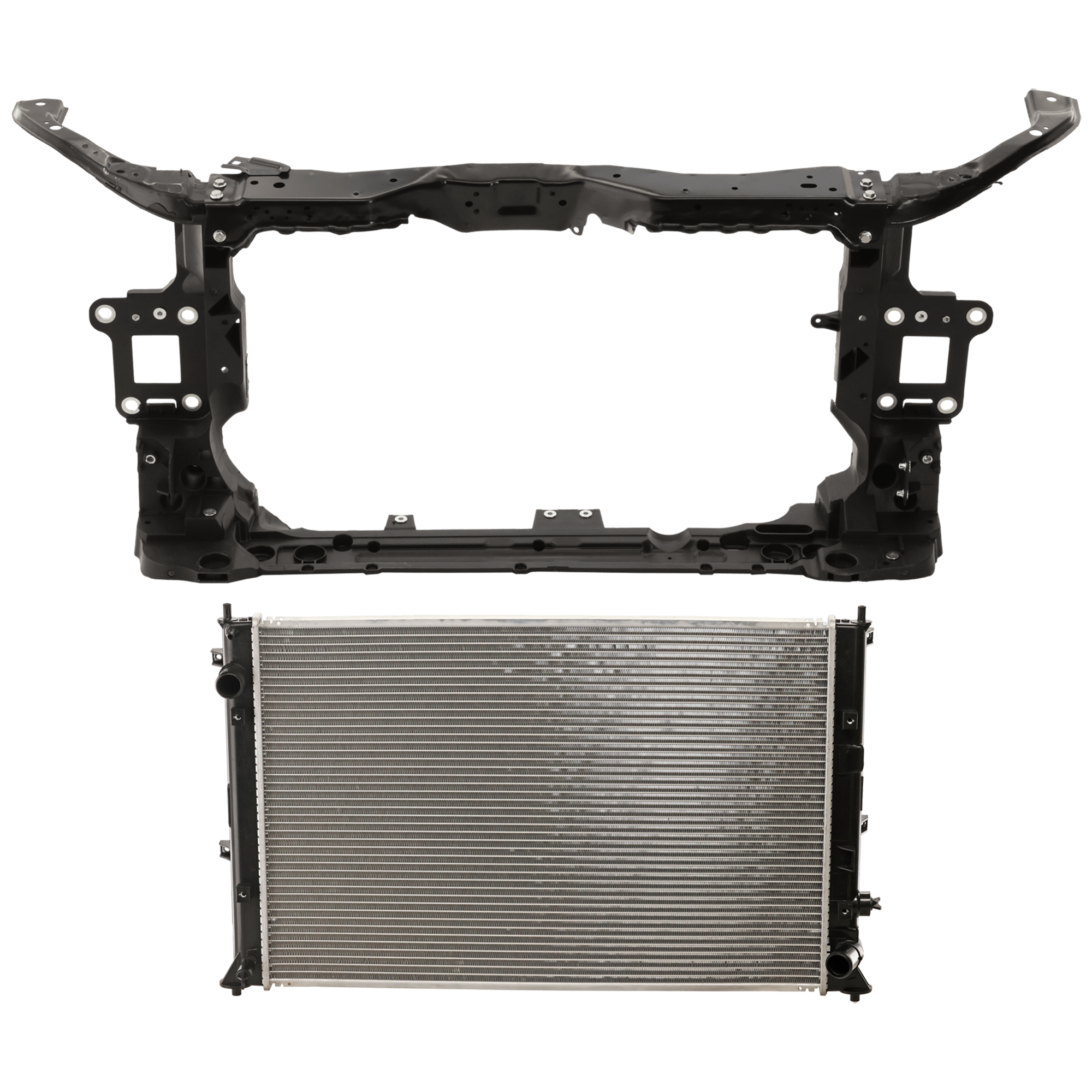 AM CIVIC 19-21 RADIATOR SUPPORT 2 pc Kit Assembly 1.5L Eng. EL LX Models w Radiator SKU KIT 030526-05 Partslink HO1225210 HO3010242 OEM 71410TBAA02-190105AAA01