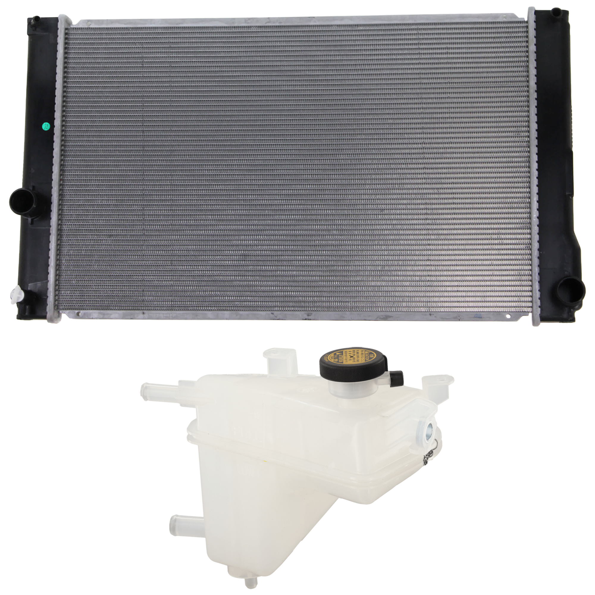 AM PRIUS 10-15 PRIUS V 12-17 RADIATOR 2 pc Kit w Coolant Reservoir SKU KIT 030526-16 Partslink TO3010325 TO3014136 OEM 1640037230-1648028080 PFM 1647