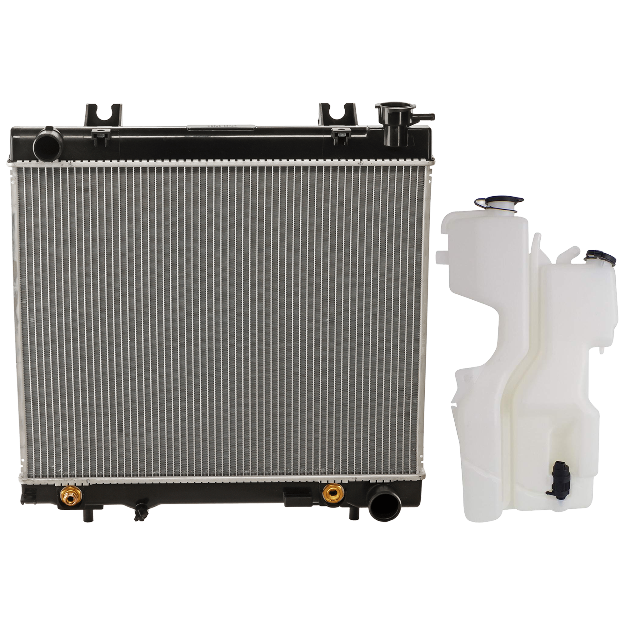 AM DAKOTA 08-11 RADIATOR 2 pc Kit 3.7L 4.7L Eng. w Heavy Duty Cooling w Coolant Reservoir SKU KIT 030526-17 Partslink MI3010212 CH1288249 OEM 55056506AE 68034986AA PFM 5161