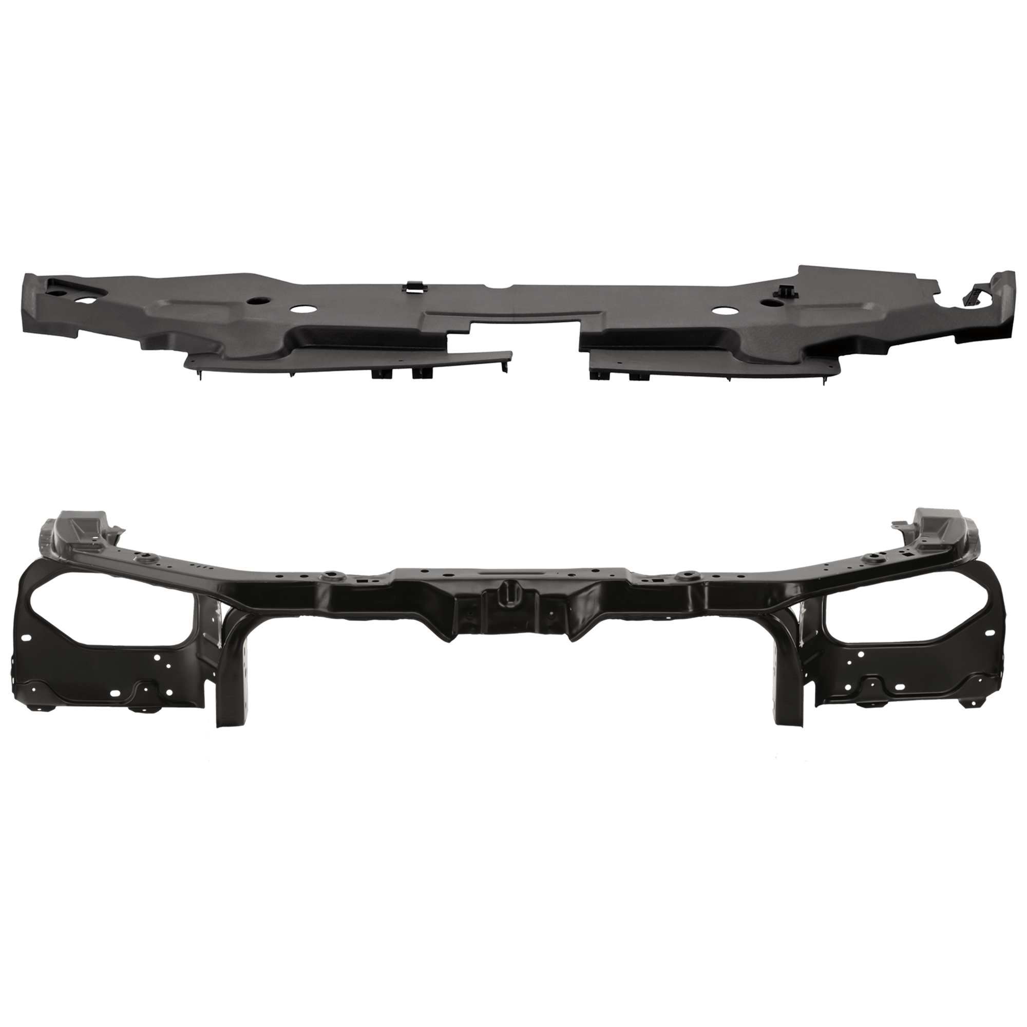 AM MUSTANG 10-12 RADIATOR SUPPORT 2 pc Kit Upper Tie Bar w Radiator Support Cover SKU KIT 030526-23 Partslink FO1225198 FO1224104 OEM AR3Z16138A AR3Z8C291AA