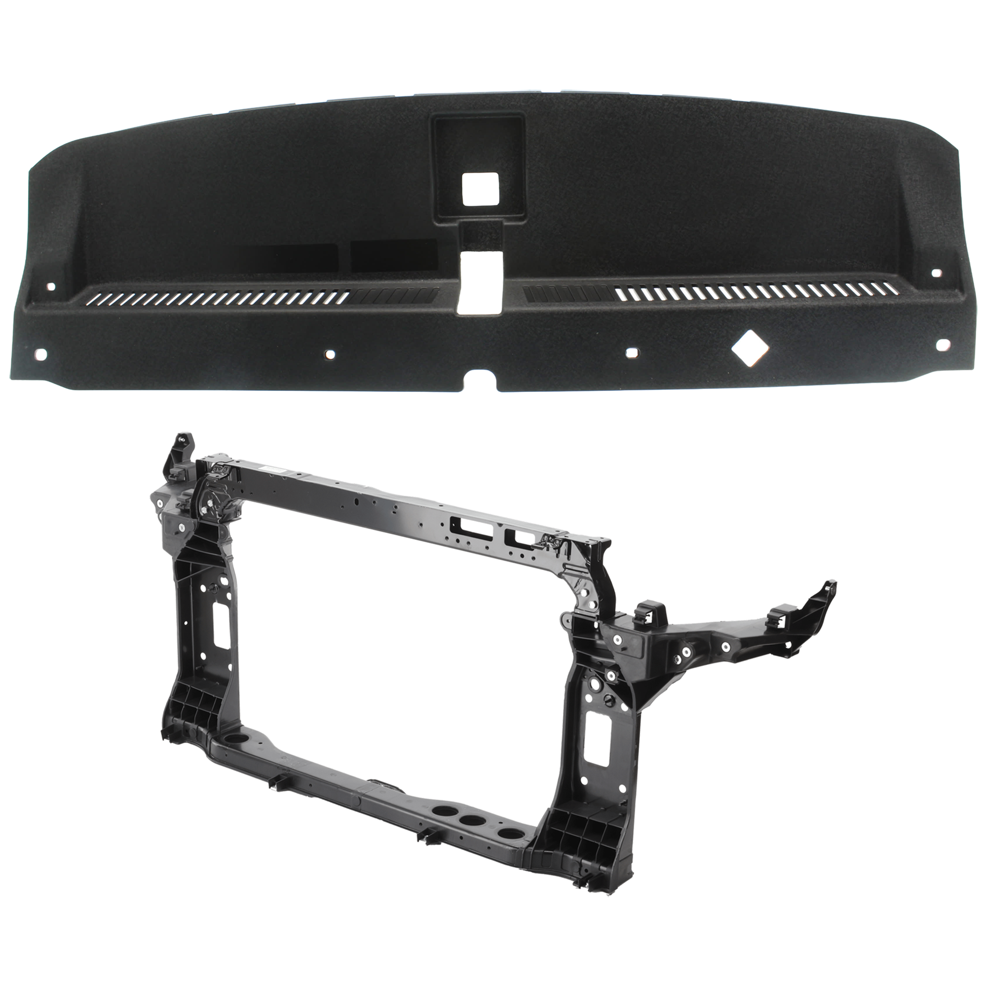 AM TUCSON 16-21 RADIATOR SUPPORT 2 pc Kit Assembly Non Ulsan Plant 2 w Radiator Support Cover SKU KIT 030526-28 Partslink HY1224111 HY1225201C OEM 64101D3000-86342D3000