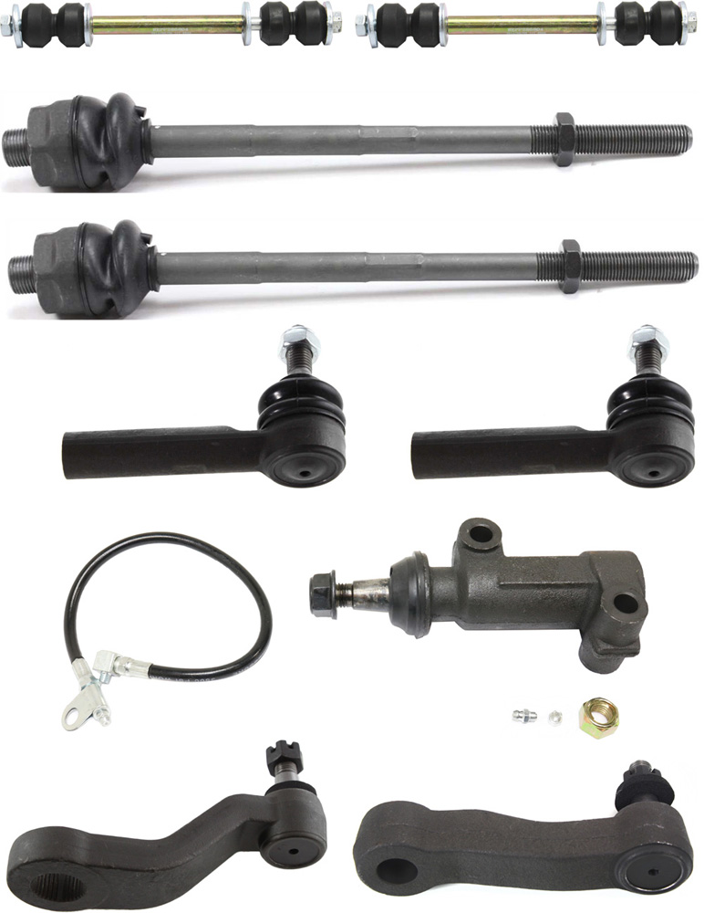 AM SILVERADO SIERRA 2500 HD 01-10 SUBURBAN 2500-01-12 FRONT SUSPENSION KIT 9 pc Kit with Idler Arm Idler Arm Bracket Pitman Arm Sway Bar Links and Tie Rod Ends SKU KIT 030619-08 OEM 190164-2683715-4501121-1247