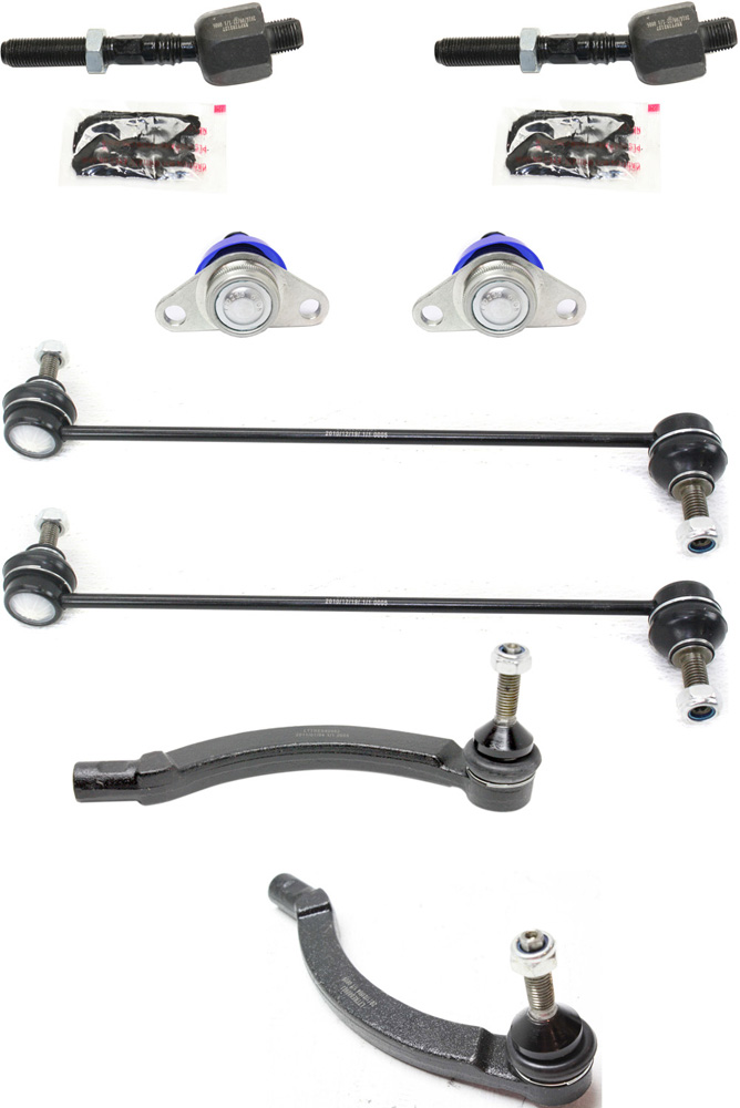AM S60 V70-04-07 FRONT SUSPENSION KIT RH AND LH 8 pc kit with Ball Joints Sway Bar Links and Tie Rod Ends SKU KIT 030619-13 OEM 274186-274193-274524-274544