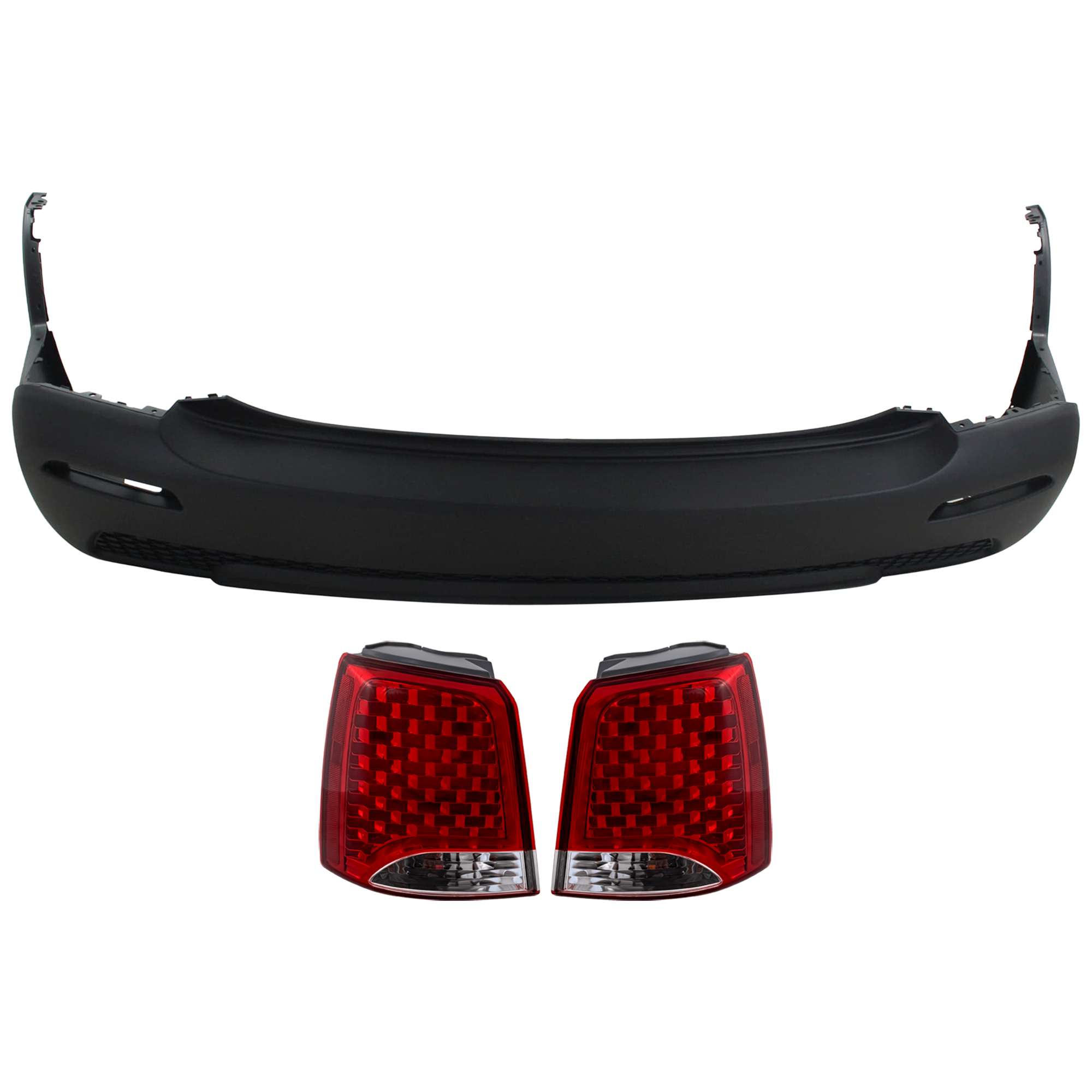 AM SORENTO 11-13 TAIL LAMP RH AND LH Outer 3 pc Kit Assembly Halogen with Bumper Cover CAPA SKU KIT 030626-70 Partslink KI1100155C KI2804103C KI2805103C OEM 866111U000-924011U000-924021U0