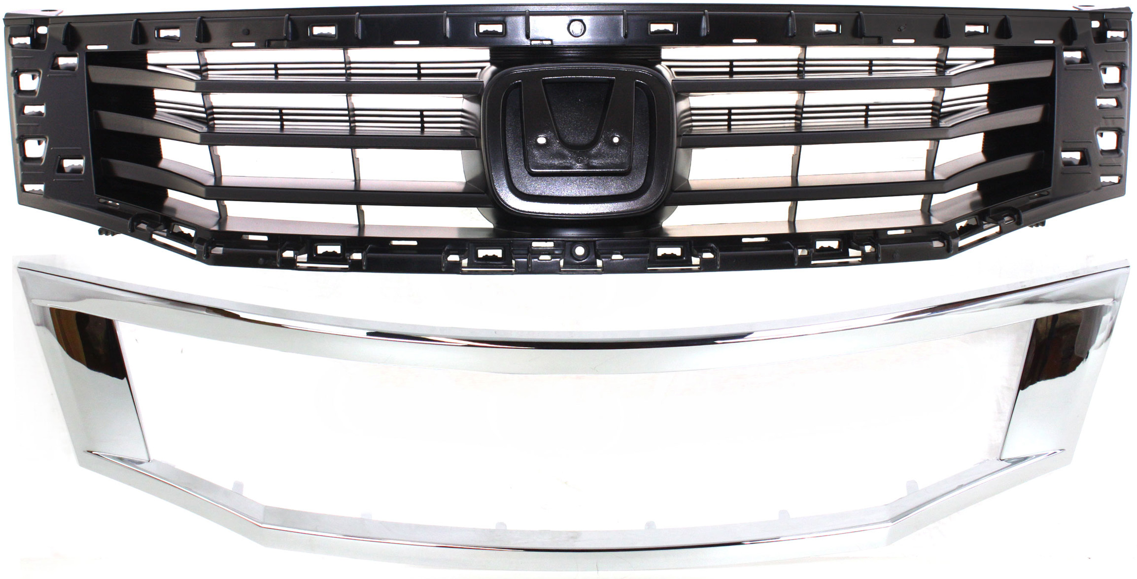 AM ACCORD 08-10 GRILLE 2 pc Kit with Grille Trim SKU KIT 030717-01 Partslink HO1200189 HO1202104 OEM 71121TA0A00-71126TA5A00
