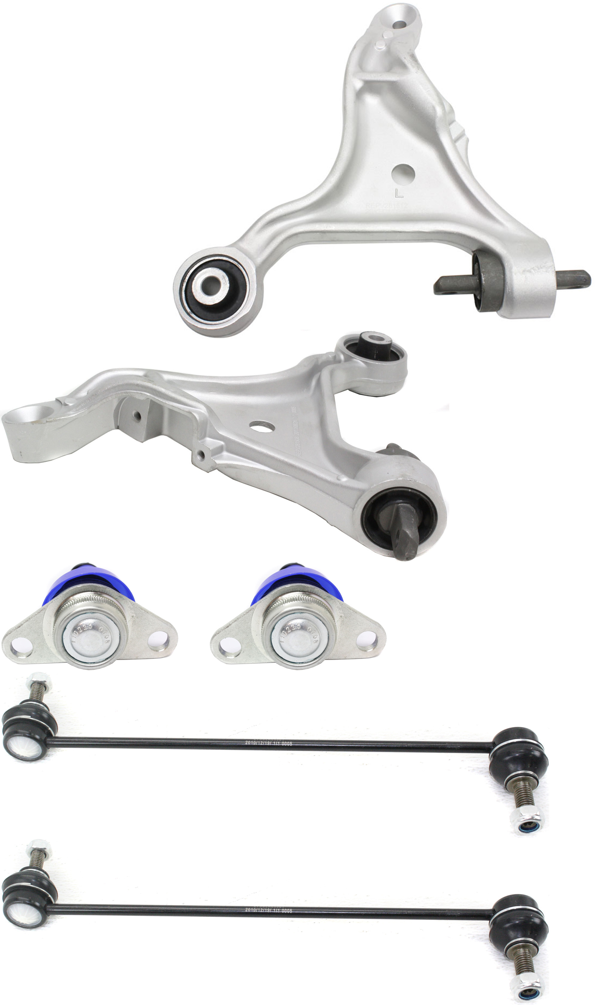 AM V70-02-07 FRONT CONTROL ARM KIT RH AND LH w ball joint s 6 pc Kit with Ball Joint and Sway Bar Link SKU KIT 030717-25 OEM 274186-274193-274524-274544-27
