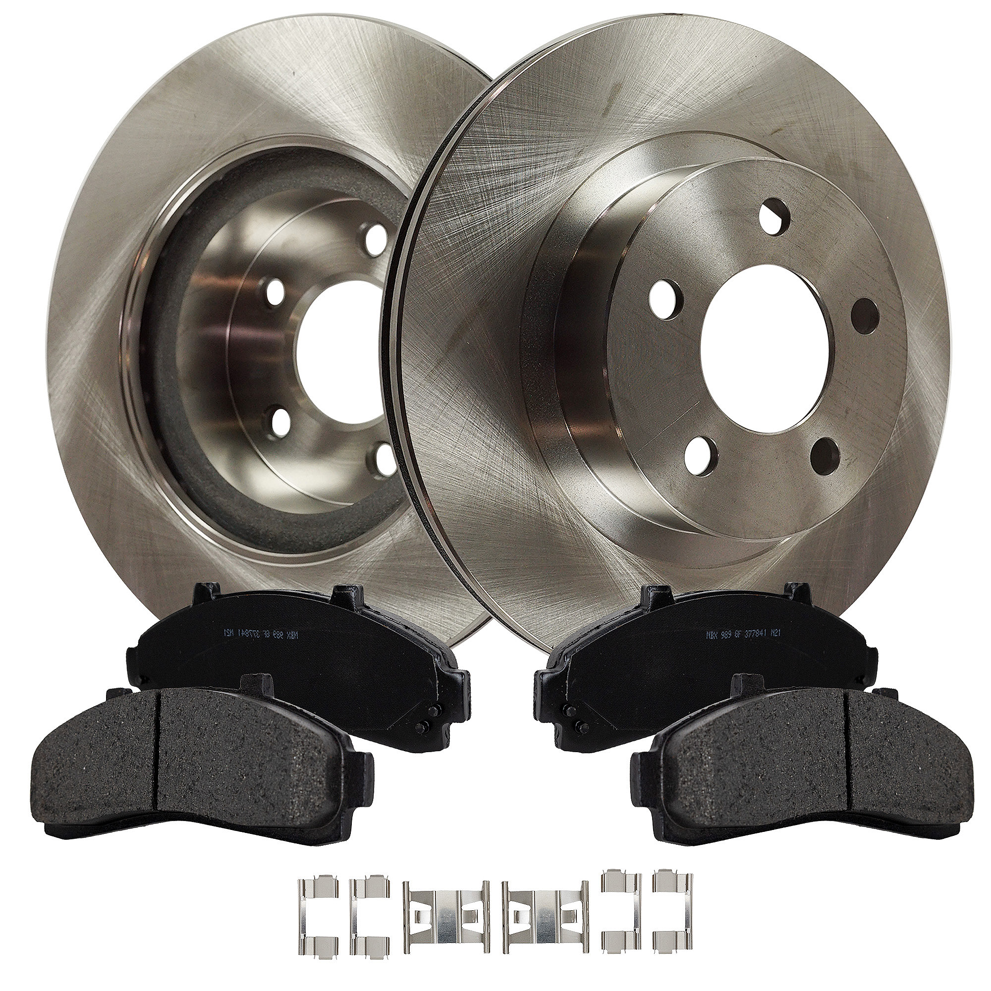 AM B4000-03-03 FRONT BRAKE DISC AND PAD KIT 4 pc kit Plain Surface 5 Lugs Cast Iron Semi Metallic SKU KIT 030823-07 OEM 1L5Z1125AA 3L5Z1125AA 2L5Z2001