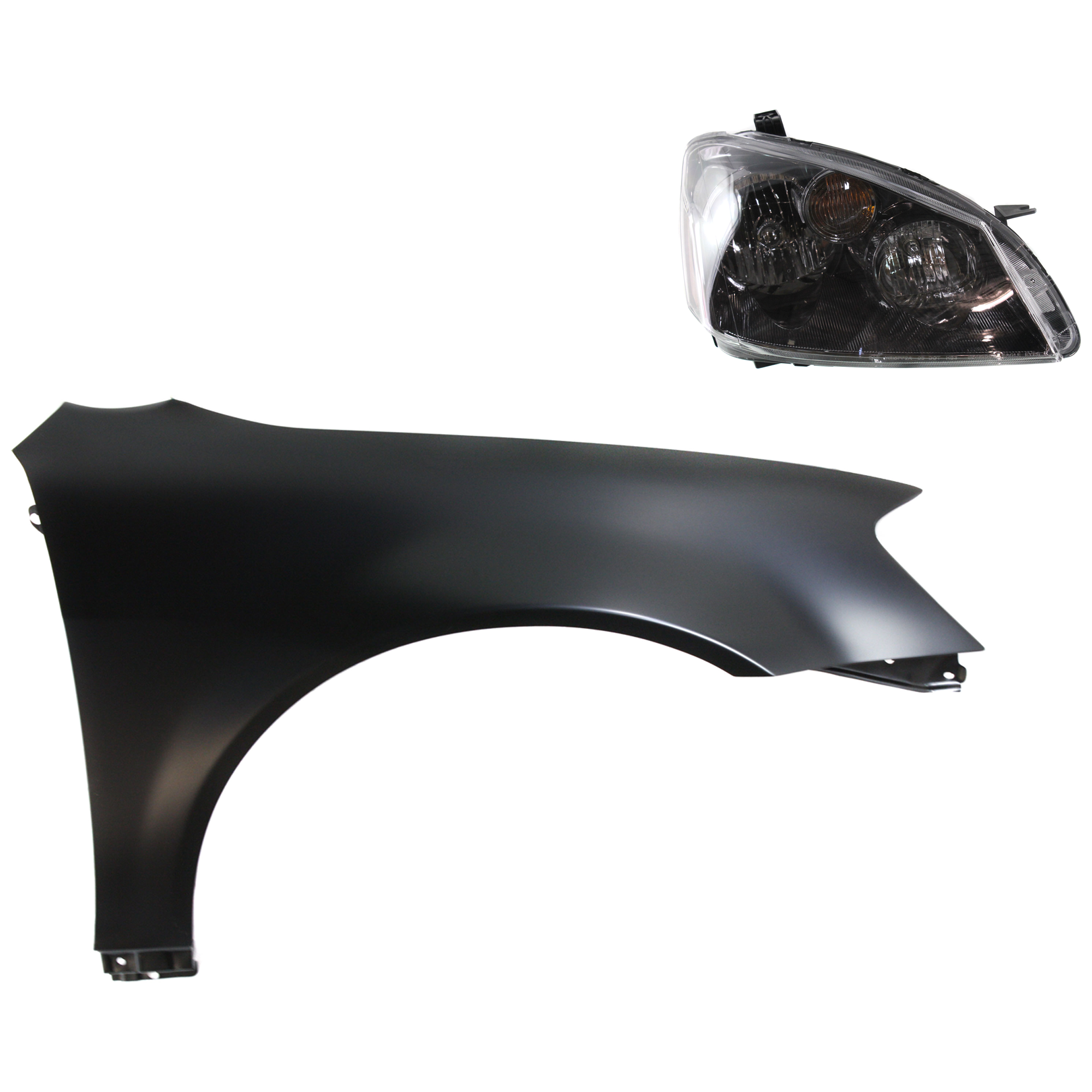 AM ALTIMA 05-06 HEAD LAMP RH Lens and Housing HID Xenon 2 pc Kit with Fender SKU KIT 030823-14804 Partslink NI2519104 NI1241171 OEM 26025ZB900-631128J030
