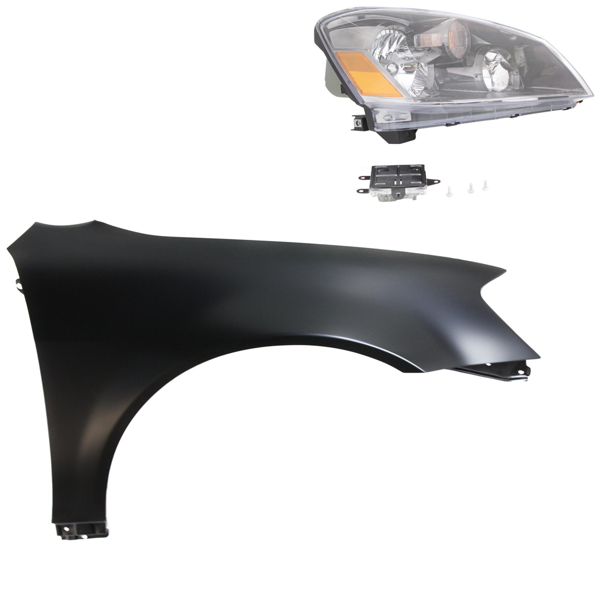 AM ALTIMA 05-05 HEAD LAMP RH Assembly HID Xenon with HID kit 2 pc Kit with Fender SKU KIT 030823-15004 Partslink NI2503158 NI1241171 OEM 26010ZB925-631128J030
