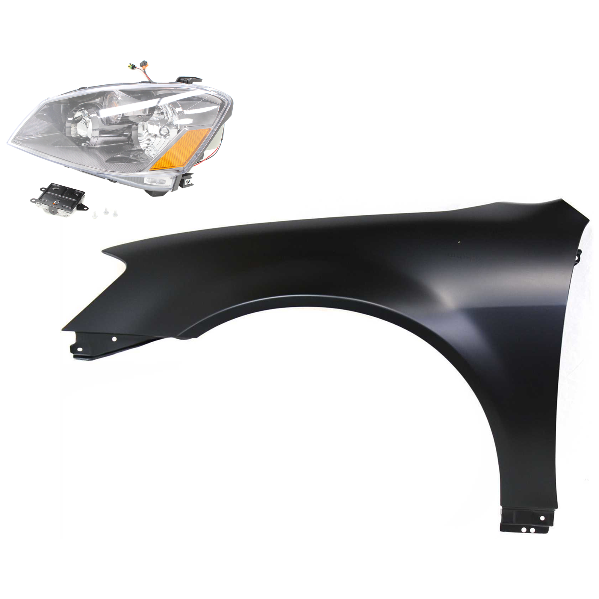 AM ALTIMA 05-05 HEAD LAMP LH Assembly HID Xenon With HID kit 2 pc Kit with Fender SKU KIT 030823-15005 Partslink NI2502158 NI1240171 OEM 26060ZB925-631138J030