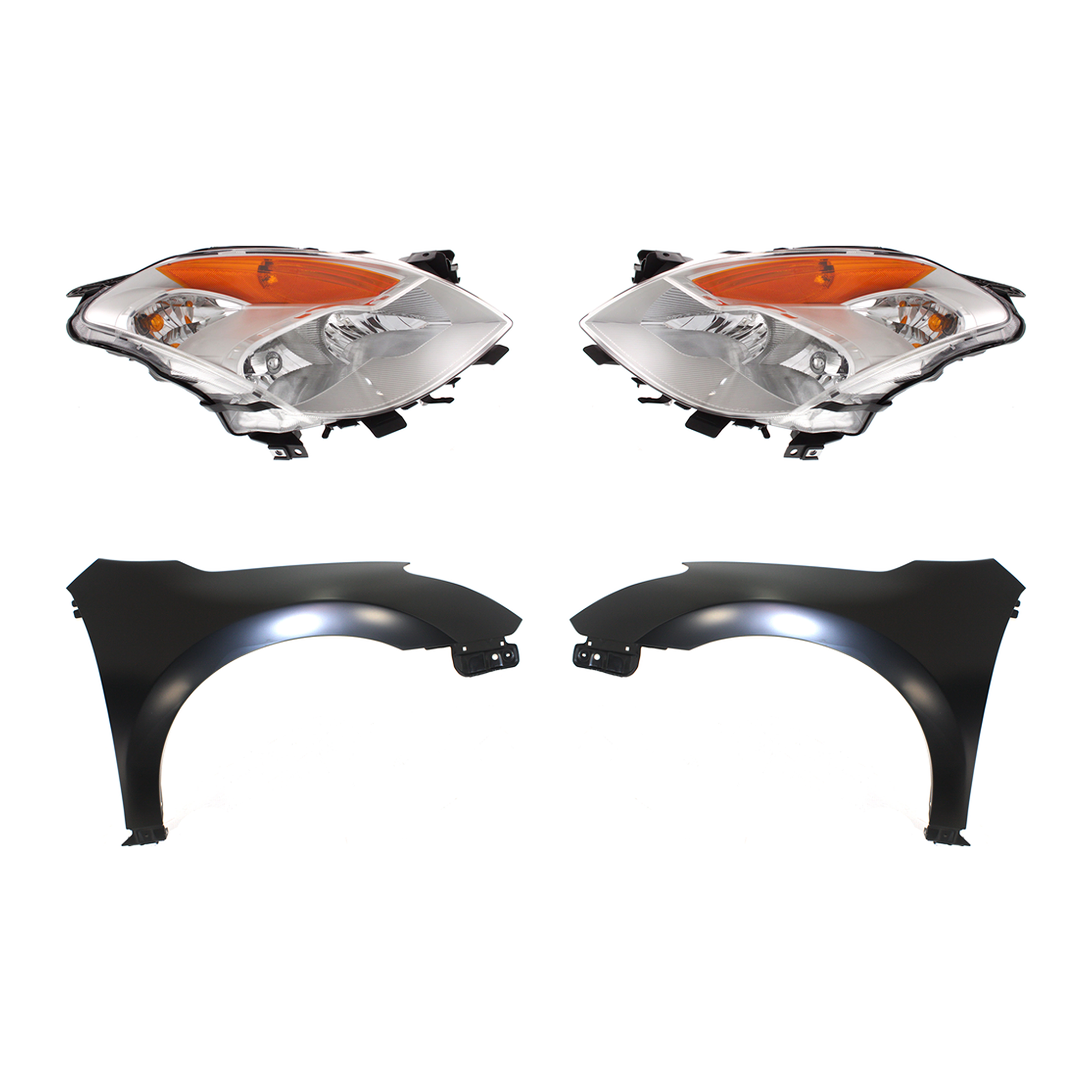 AM ALTIMA 08-08 HEAD LAMP RH AND LH Assembly HID Xenon With HID kit 4 pc Kit with Fenders SKU KIT 030823-16003 Partslink NI2503178 NI2502178 NI1240195 NI1241195 OEM 26010ZN60A 26060ZN60A 63101ZN6