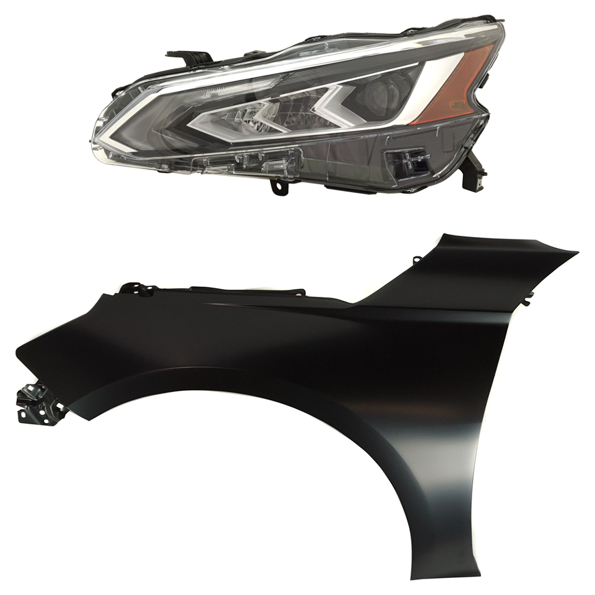 AM ALTIMA 19-21 HEAD LAMP LH Assembly LED 2 pc Kit with Fender CAPA SKU KIT 030823-18505 Partslink NI1240234C NI2502266C OEM 260606CA5B 631016CA0A
