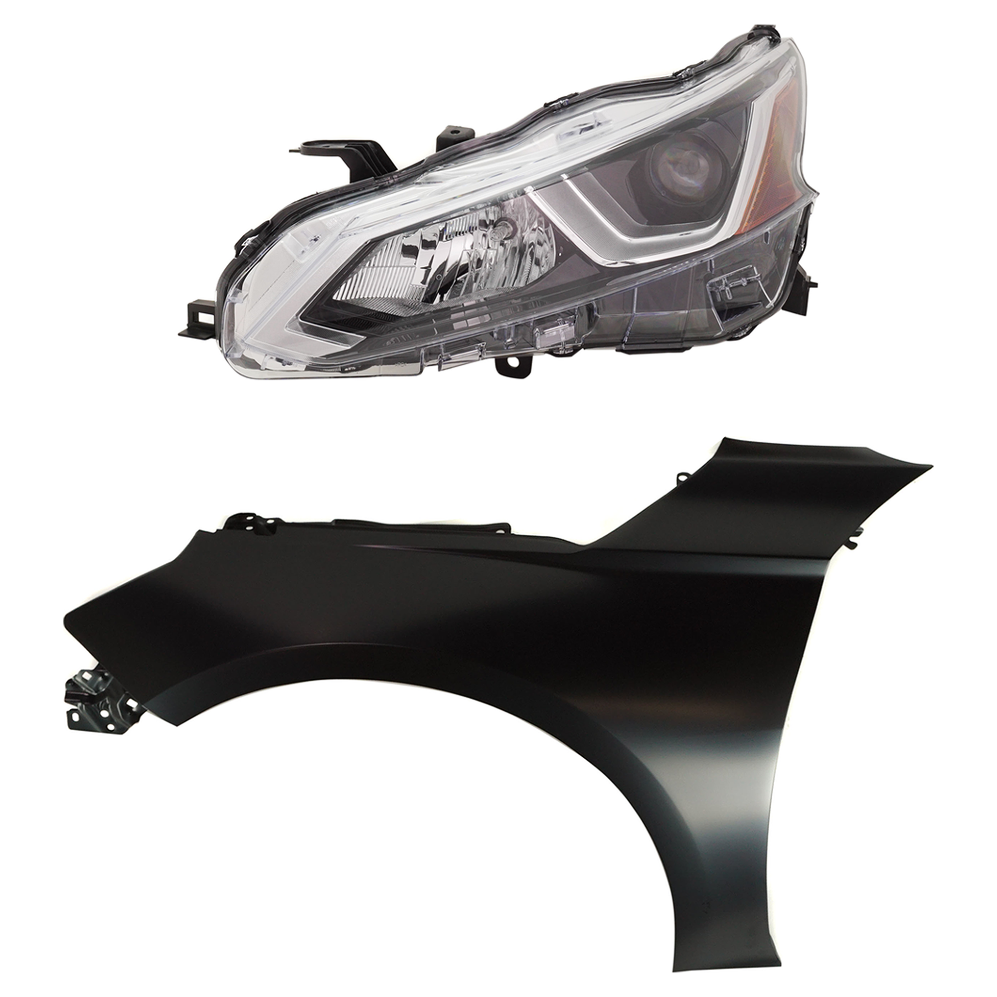 AM ALTIMA 19-21 FRONT FENDER LH Primed 2 pc Kit with Headlight SKU KIT 030823-7105 Partslink NI1240234C NI2502265C OEM 260606CA0A 631016CA0A