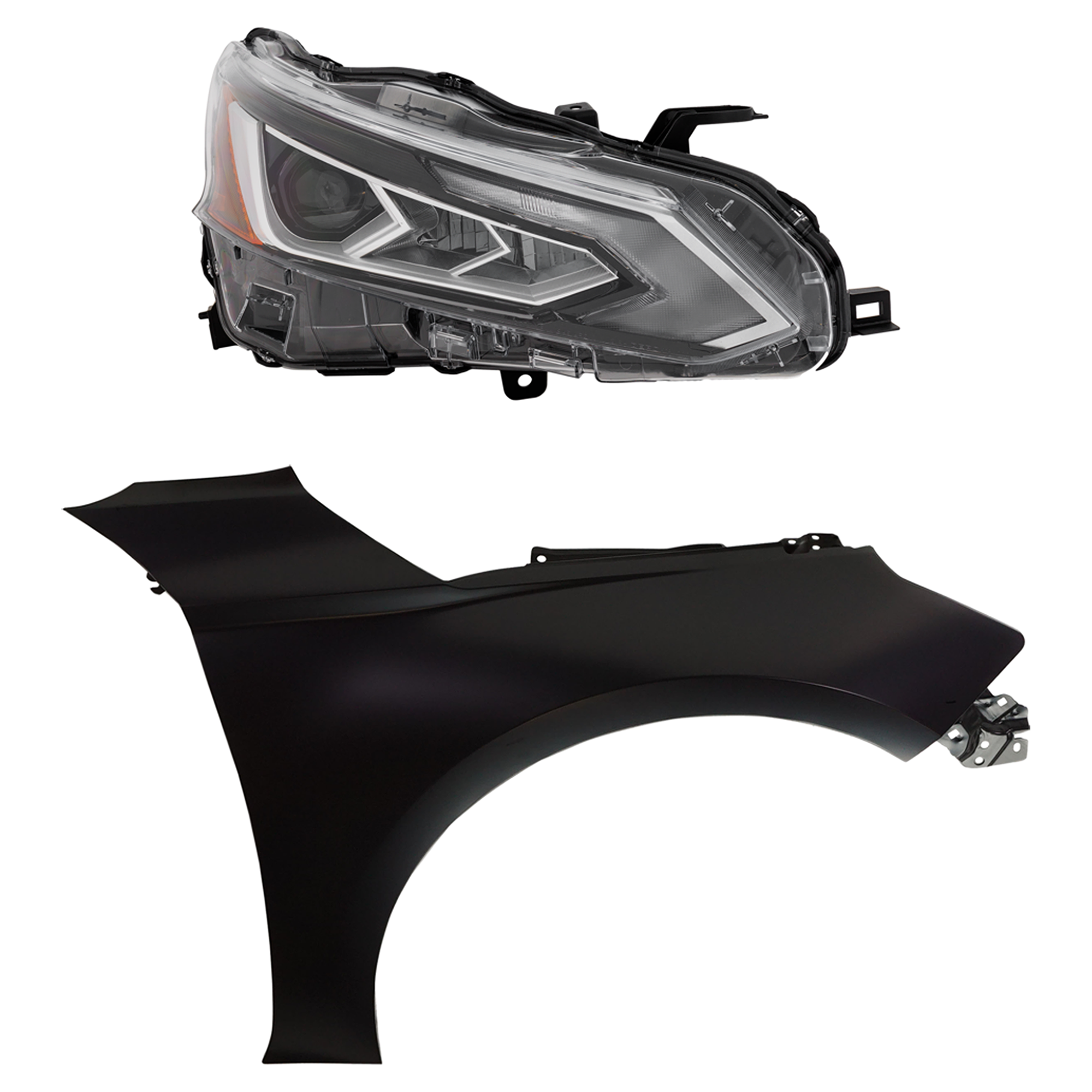 AM ALTIMA 19-21 FRONT FENDER RH Primed 2 pc Kit with Headlight CAPA SKU KIT 030823-7204 Partslink NI1241234C NI2503281C OEM 260106CA6A 631006CA0A