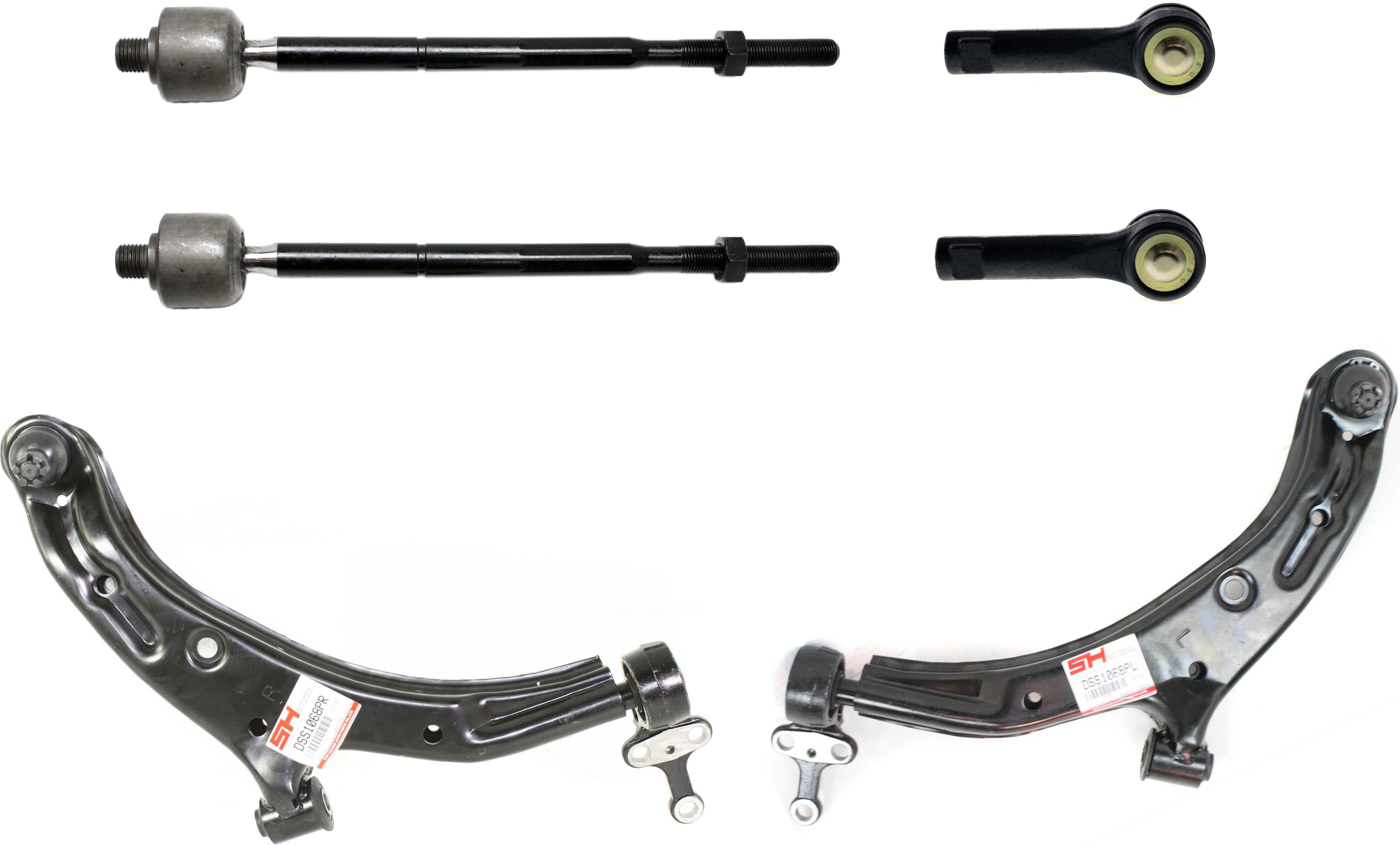 AM SENTRA 00-06 FRONT CONTROL ARM KIT RH AND LH Lower 6 pc kit with Tie Rod Ends SKU KIT 030915-01 OEM 545014Z011-545015M000-54501F46