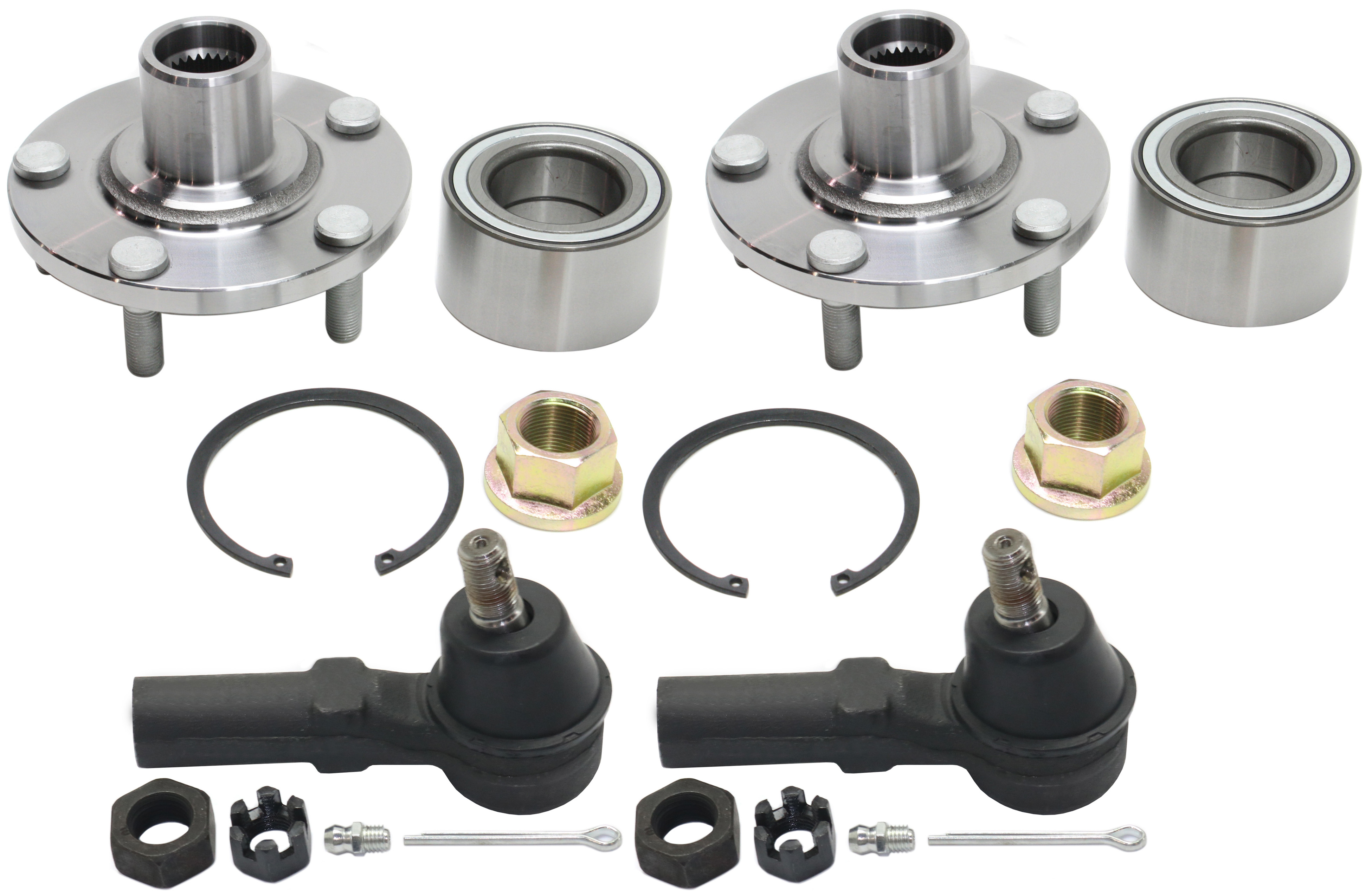 AM MAXIMA 00-08 FRONT SUSPENSION KIT RH AND LH 4 pc kit with Tie Rod Ends and Wheel Hubs SKU KIT 031115-02 Partslink NI4520101 OEM 485200C025-402022Y010