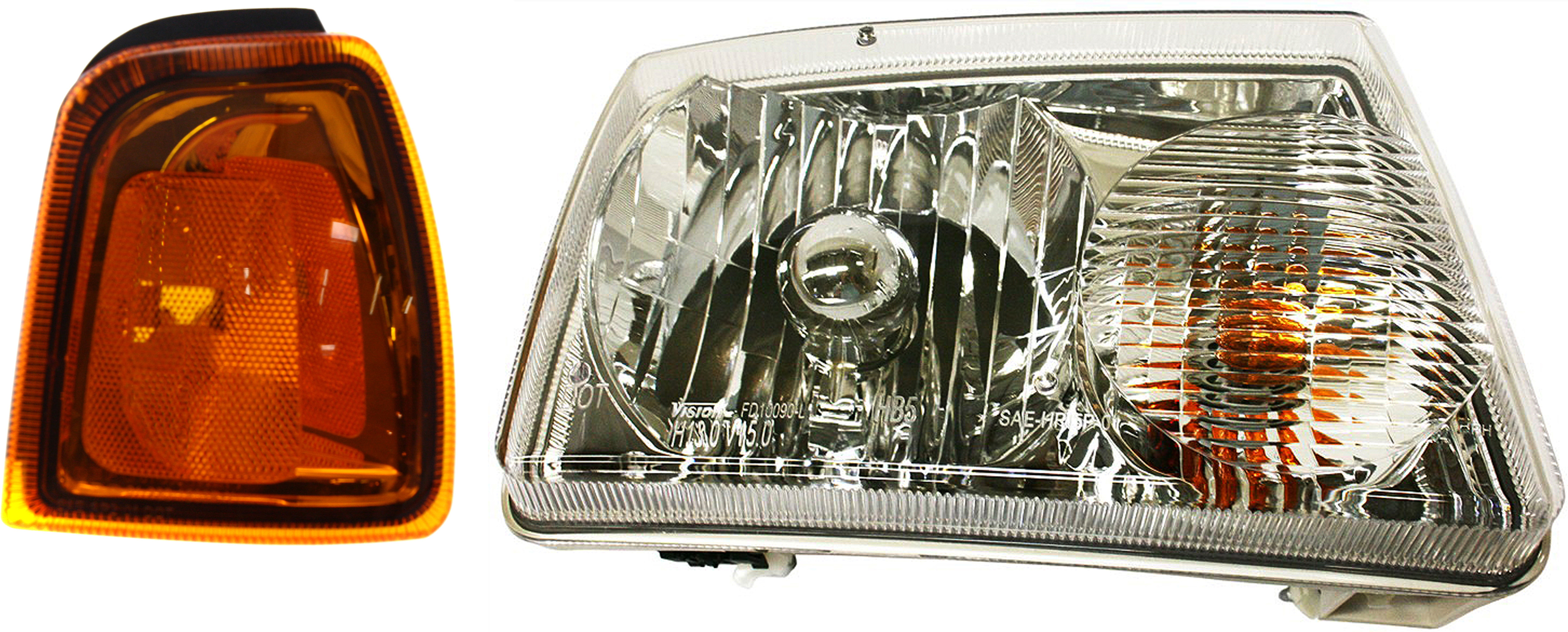 AM RANGER 01-05 HEAD LAMP RH Assembly Halogen 2 pc Kit with Corner Light SKU KIT 031117-03 OEM 6L5Z13008AA 1L5Z15A201AA PFM