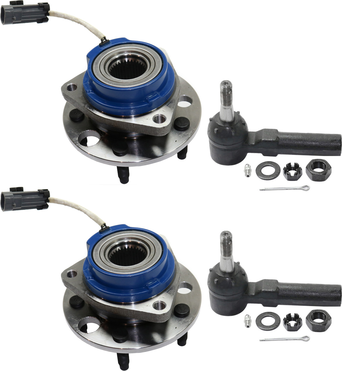 AM CENTURY 97-05 IMPALA 00-13 IMPALA LIMITED 14-16 FRONT SUSPENSION KIT RH AND LH 4 pc Kit with Tie Rod Ends and Wheel Hubs SKU KIT 031117-07 OEM 382044-2693045-2693205-4011707
