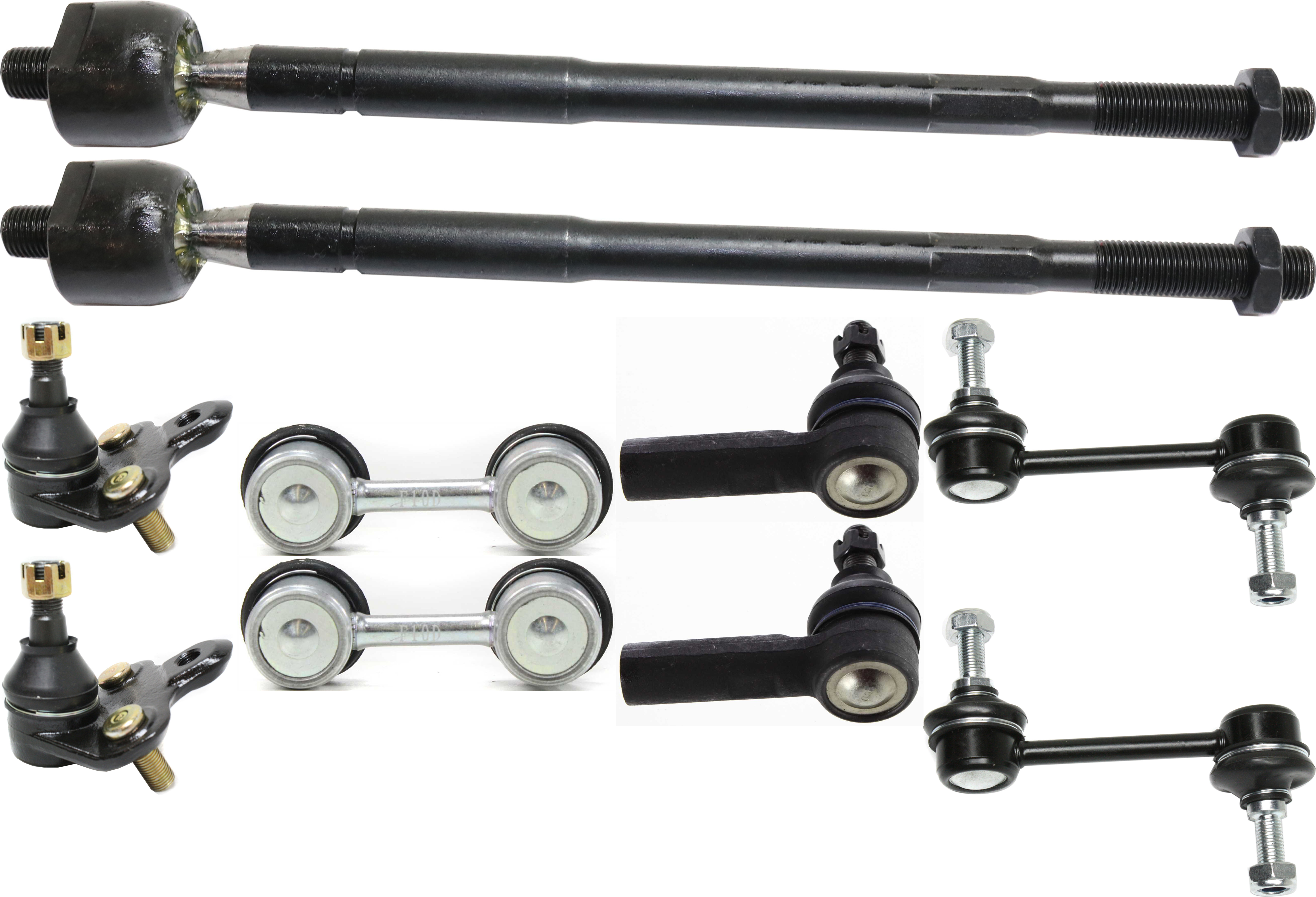 AM COROLLA 96-02 SUSPENSION KIT RH AND LH 10 pc kit w Ball Joints Sway Bar Links and Tie Rod Ends SKU KIT 031117-15 OEM 104289-1014808-1015320-1015