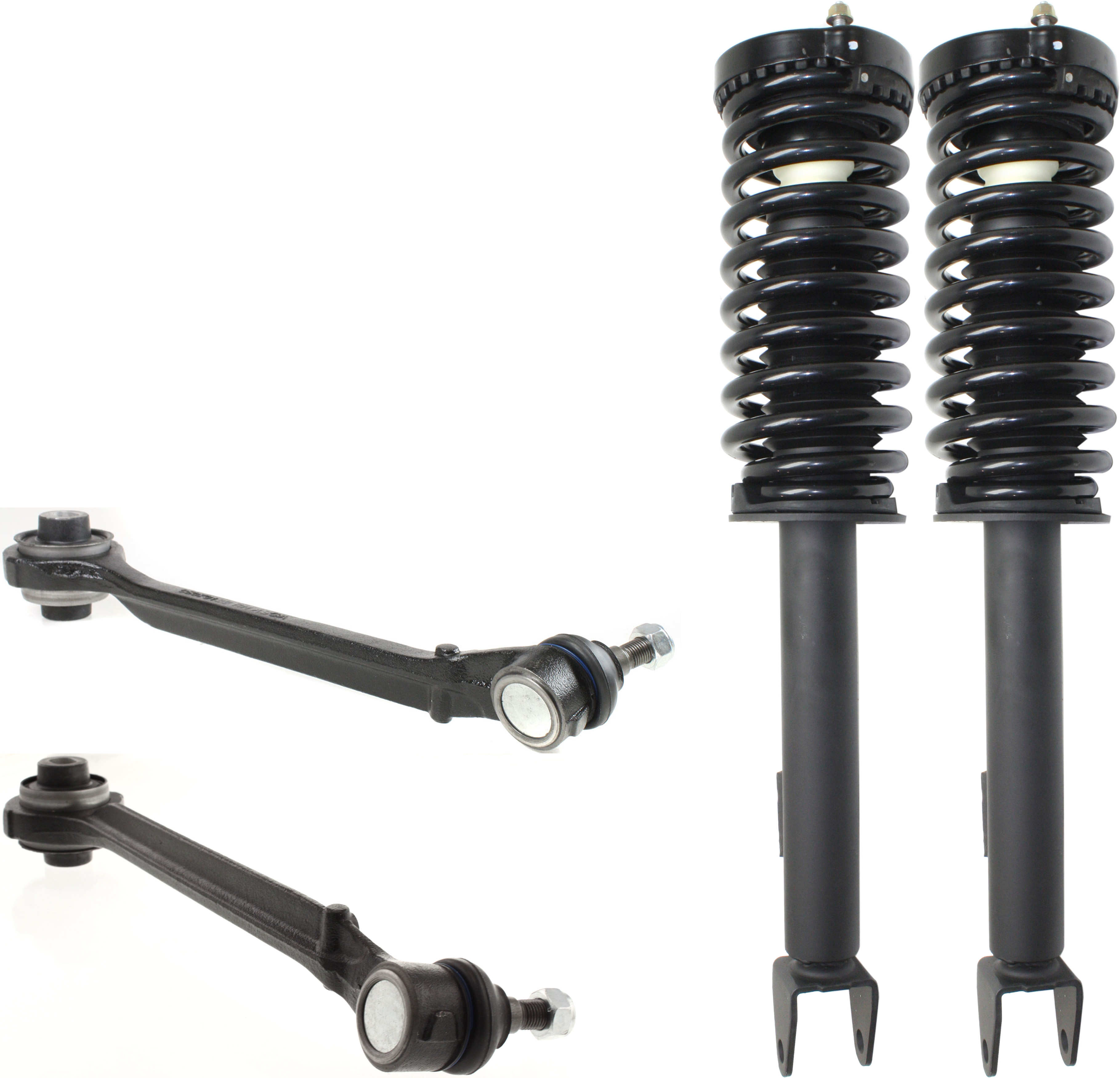 AM MAGNUM 05-08 CHRYSLER 300-05-10 FRONT CONTROL ARM RH AND LH Lower Forward 4 pc Kit with Loaded Struts SKU KIT 031117-19 OEM 4782612AC 4782612AD 5180606AA