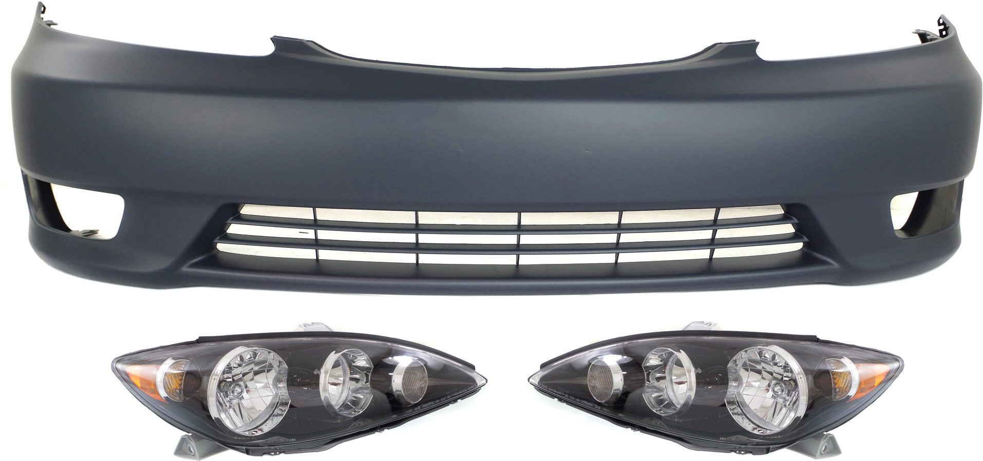AM CAMRY 05-06 HEAD LAMP RH AND LH Assembly Halogen 3 pc Kit SE Model USA Built Vehicle with Bumper Cover SKU KIT 031118-37 Partslink TO2503156 TO2502156 TO1000285 OEM 8111006190-8115006190-52119069