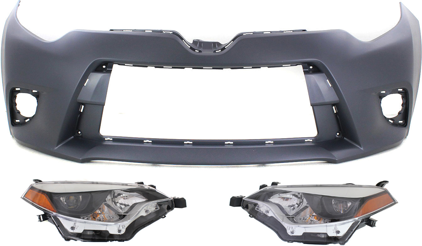 AM COROLLA 14-16 HEAD LAMP RH AND LH 3 pc Kit Assembly LED CE L LE LE Eco LE Eco Plus 14-14 Models with Bumper Cover SKU KIT 031118-68 Partslink TO2503216 TO2502216 TO1000399 OEM 8111002E60-8115002E60-52119039