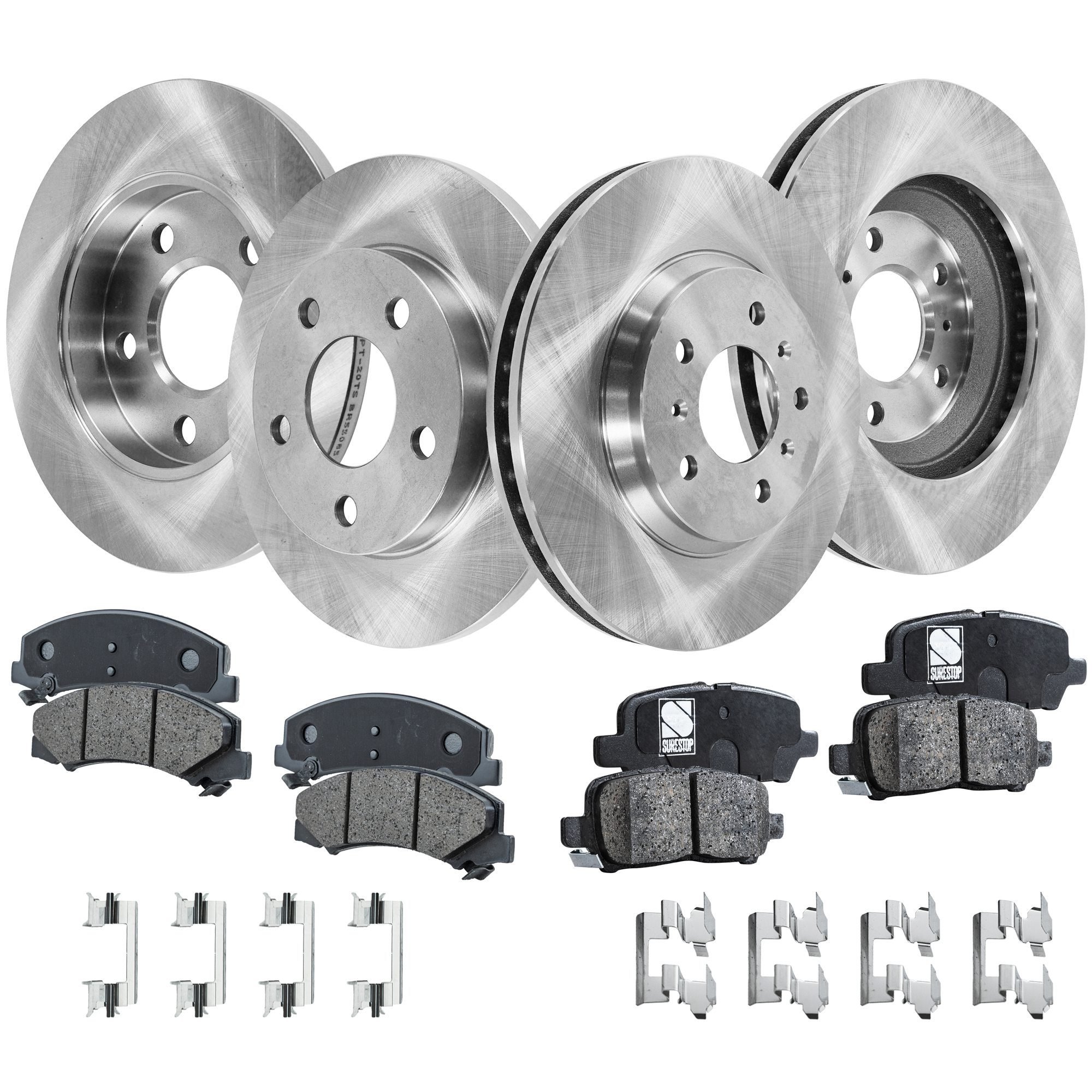 AM IMPALA 11-13 IMPALA LIMITED 14-16 FRONT AND REAR BRAKE DISC AND PAD KIT 8 pc kit Plain Surface SKU KIT 031121-02-118 OEM 18048699-15251335-25955931-208