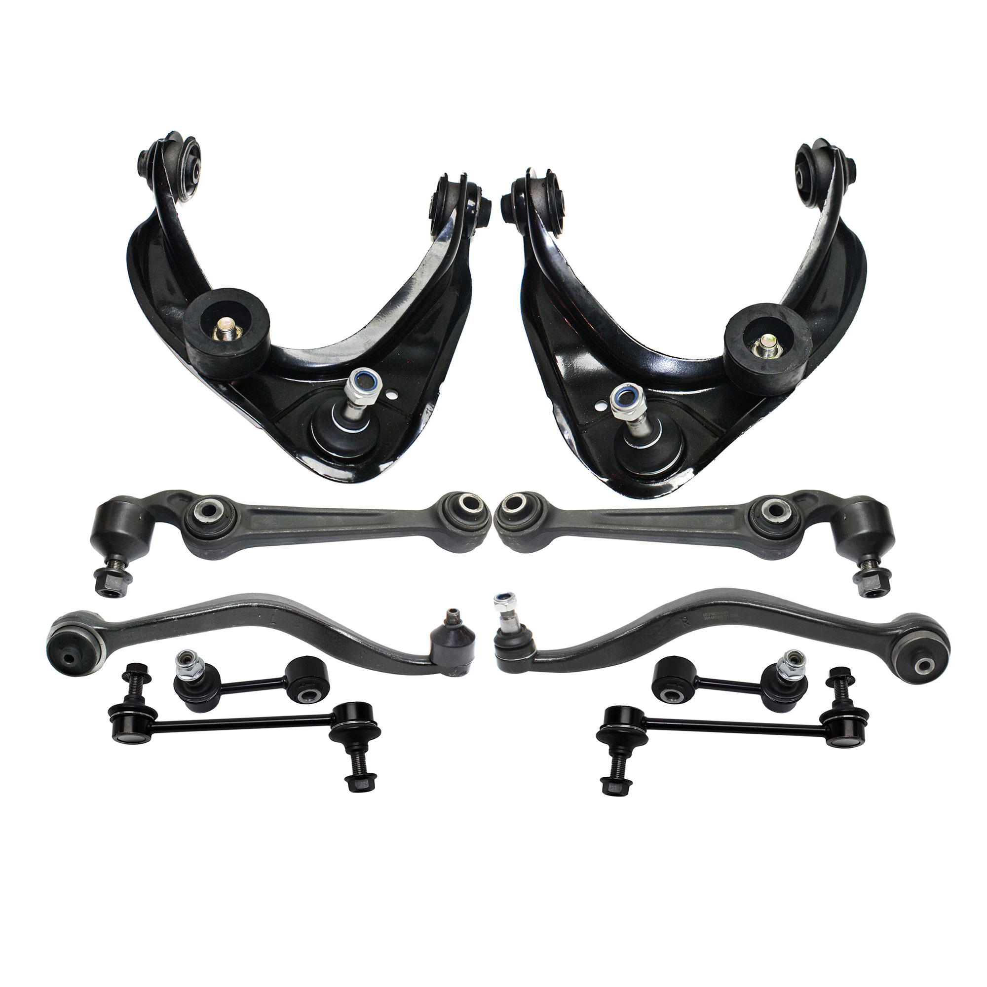 AM MKZ 09-12 FUSION 10-12 FRONT CONTROL ARM KIT RH AND LH Upper and Lower Frontward and Rearward 10 pc kit with Sway Bar Links SKU KIT 031121-02-120 OEM BE5Z3078B BE5Z3079A GR1A34J50