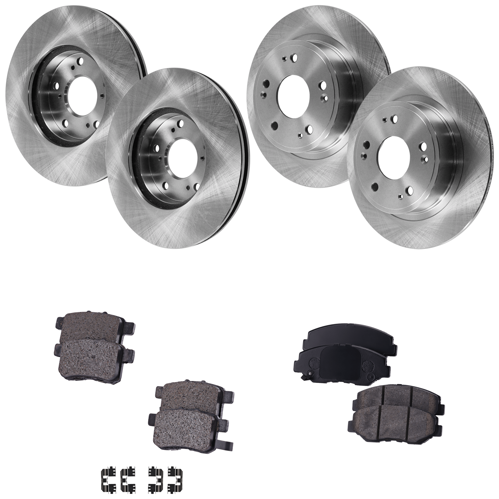 AM ACCORD 08-9 FRONT AND REAR BRAKE DISC AND PAD KIT 4 Wheel Set SKU KIT 031121-02-122 OEM 42510SFY000-42510TA0A00-42510T