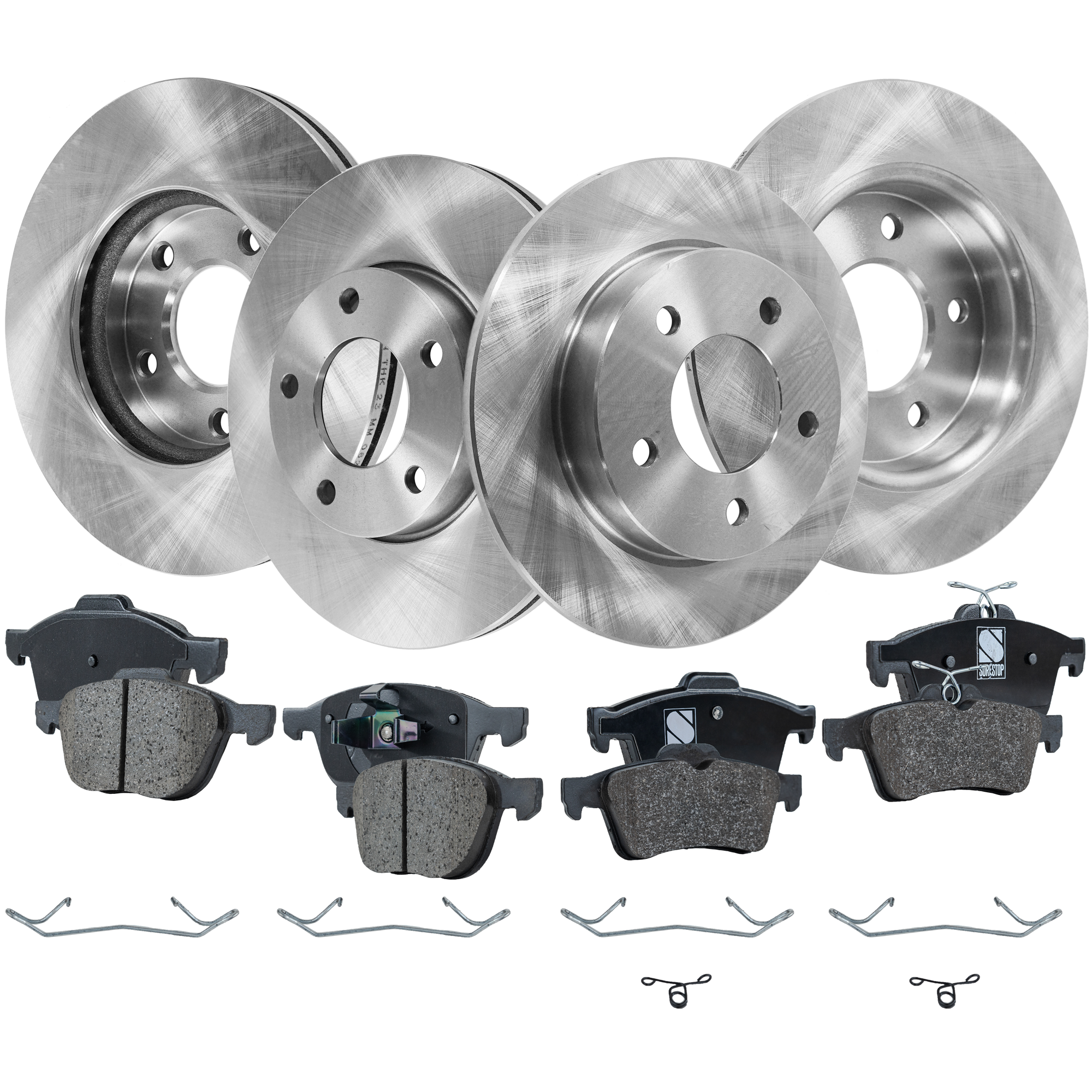 AM MAZDA 3-06-13 FRONT AND REAR BRAKE DISC AND PAD KIT 8 pc kit SKU KIT 031121-02-125 OEM BP4Y26251B C24Y26251B C24Y2625