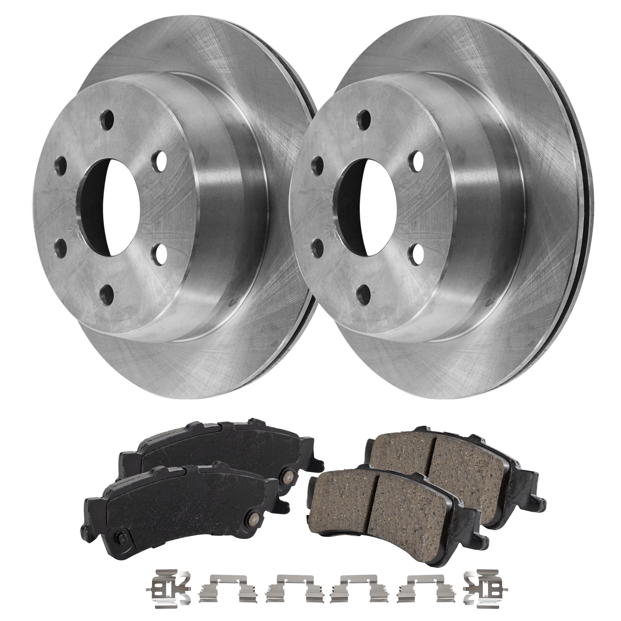 AM SILVERADO 1500 SIERRA 1500-99-06 REAR BRAKE DISC AND PAD KIT 4 pc Kit Plain Surface SKU KIT 031121-02-144 OEM 15712800-19211496-18026447-180