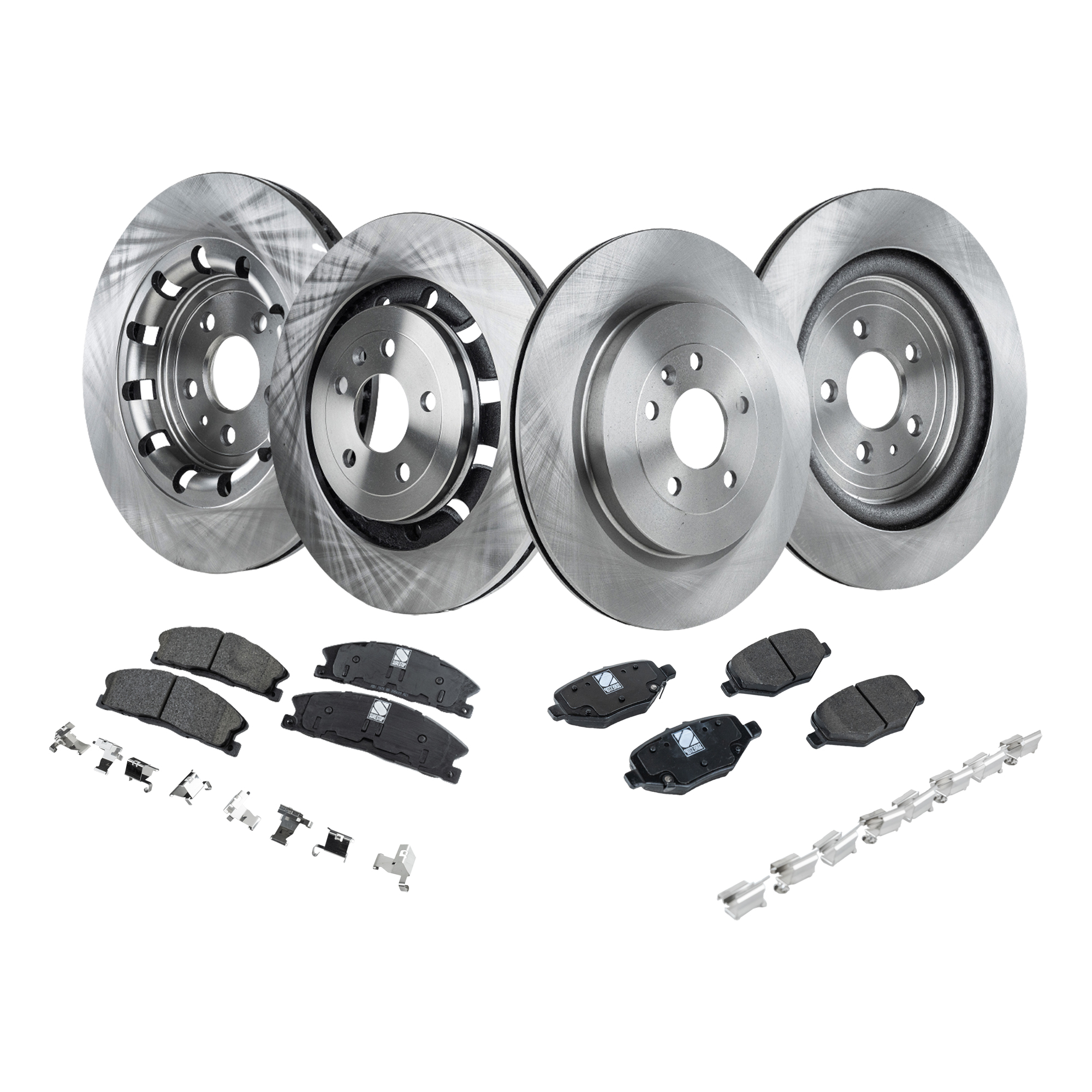 AM EXPLORER 13-14 FRONT AND REAR BRAKE DISC AND PAD KIT 8 pc kit SKU KIT 031121-02-148 OEM 42285-54189-54190-680983-85030