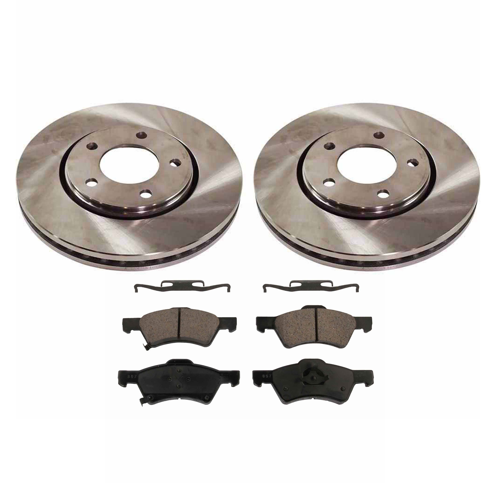 AM CARAVAN GRAND CARAVAN 01-07 FRONT BRAKE DISC AND PAD KIT 4 pc Kit SKU KIT 031121-04-01 OEM 5019981AA 4721830AC 5019803AA