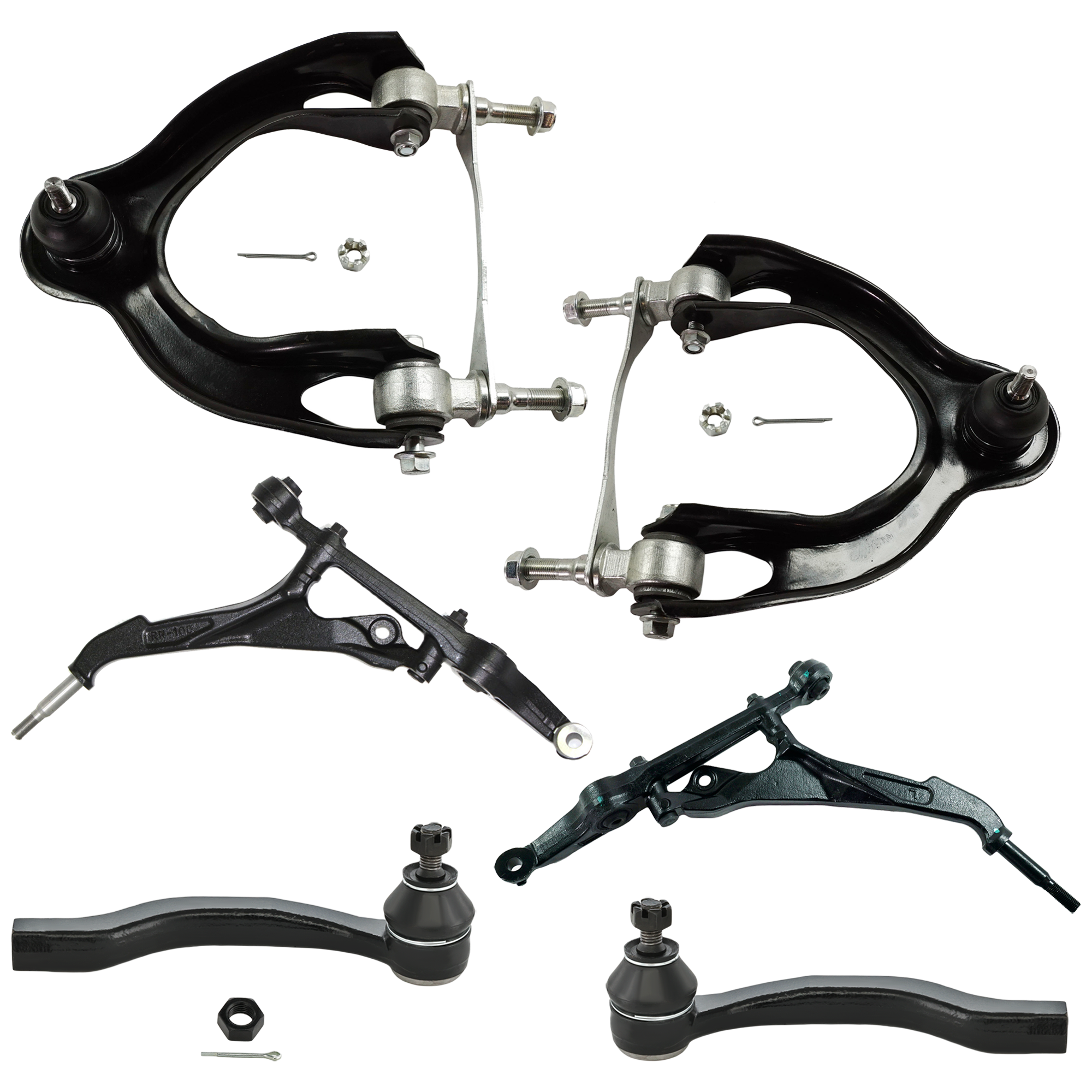 AM CIVIC 92-95 CIVIC DEL SOL 93-97 SUSPENSION KIT RH AND LH 6 pc Kit with Control Arms and Tie Rod Ends SKU KIT 031224-04 OEM 51360SR3020-51360SR3010-51360S