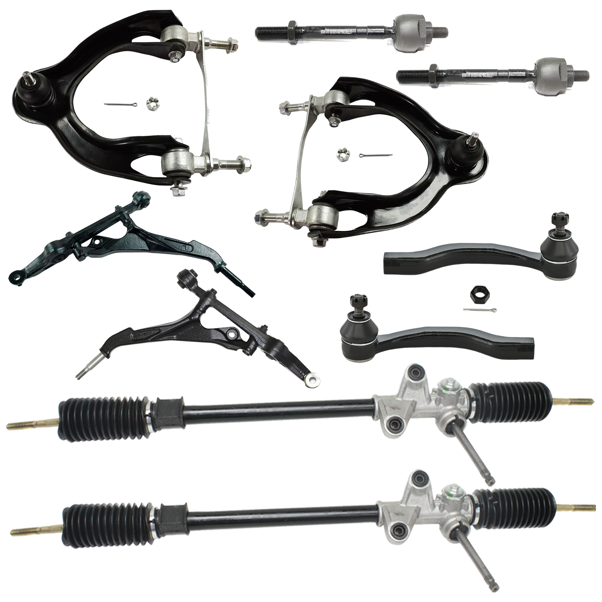 AM CIVIC 92-95 CIVIC DEL SOL 93-97 SUSPENSION KIT RH AND LH 10 pc Kit w Control Arms Tie Rod Ends and Steering Racks SKU KIT 031224-07 OEM 51360SR3020-51360SR3010-51360S