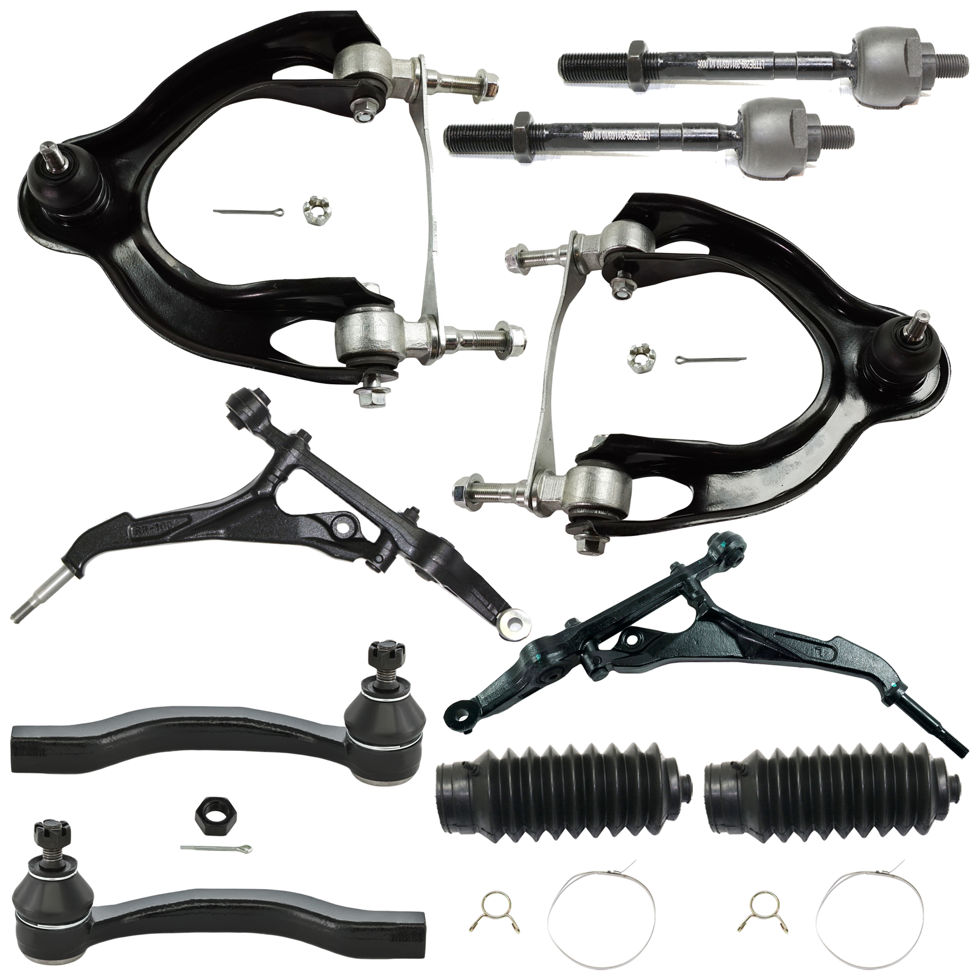AM CIVIC 92-95 CIVIC DEL SOL 93-97 SUSPENSION KIT RH AND LH 10 pc Kit with Control Arms Tie Rod Ends and Steering Rack Boots SKU KIT 031224-08 OEM 51360SR3020-51360SR3010-51360S