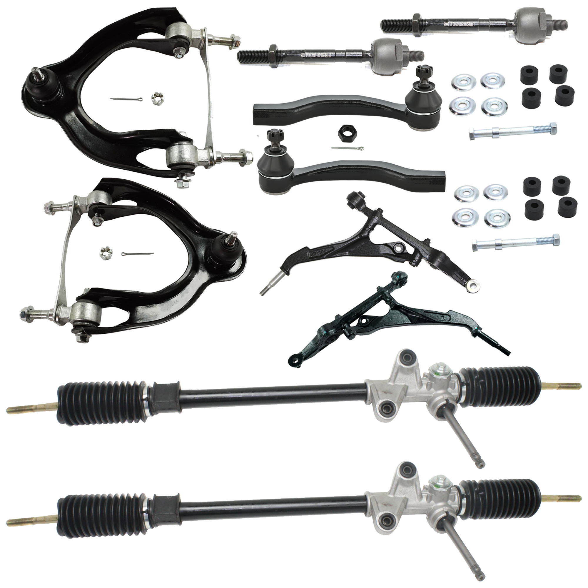 AM CIVIC 92-95 CIVIC DEL SOL 93-97 SUSPENSION KIT RH AND LH 11 pc Kit w Control Arms Tie Rod Ends Sway Bar Links and Steering Rack SKU KIT 031224-09 OEM 51360SR3020-51360SR3010-51360S
