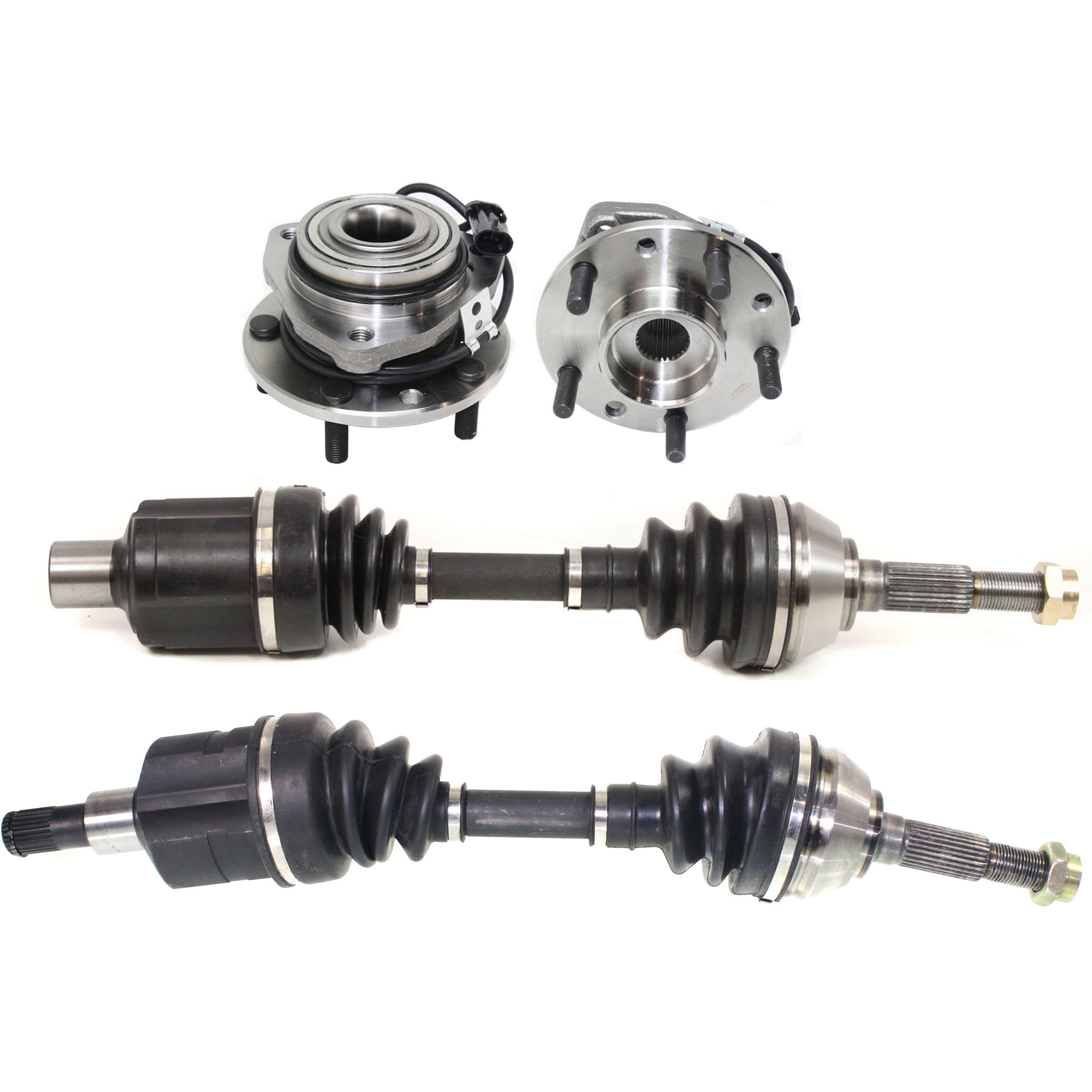 AM BLAZER 97-05 FRONT SUSPENSION KIT RH AND LH 4 pc kit with Axle Assemblies and Wheel Hubs SKU KIT 031321-02 OEM 12413045