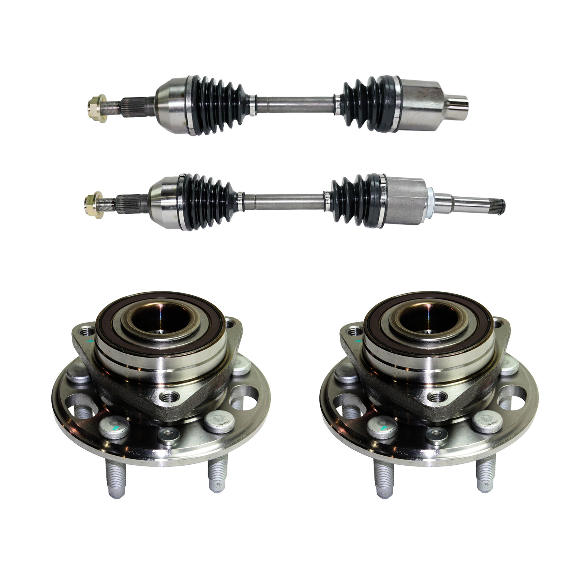 AM EQUINOX TERRAIN 10-17 FRONT SUSPENSION KIT RH AND LH 4 pc kit with Axle Assemblies and Wheel Hubs SKU KIT 031321-12 OEM 91258036-94508502
