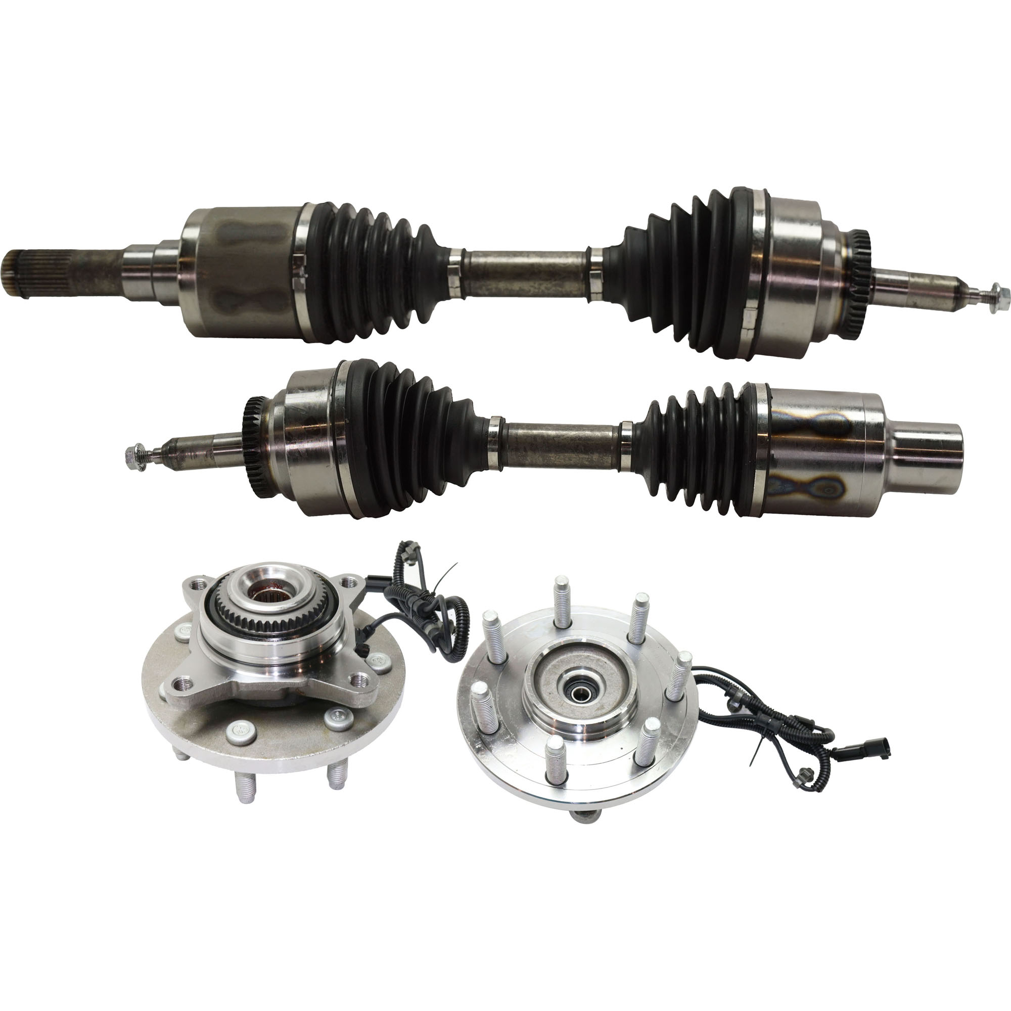 AM F 150-10-14 FRONT SUSPENSION KIT RH AND LH 4 pc kit with Axle Assemblies and Wheel Hubs SKU KIT 031321-14 OEM 94639473