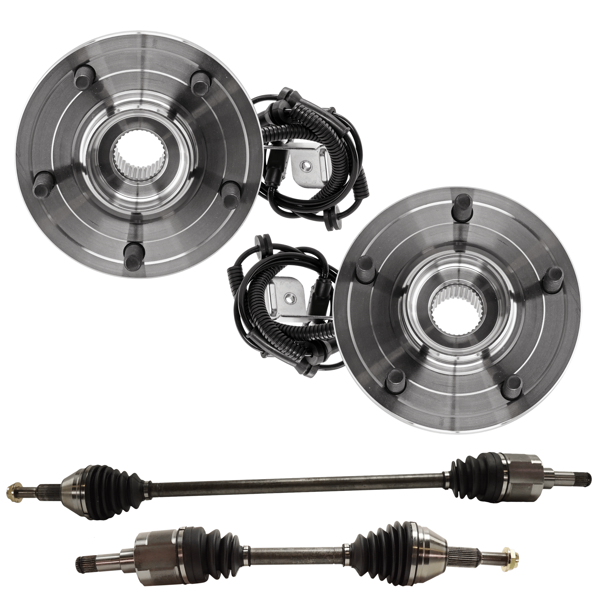 AM GRAND CARAVAN TOWN COUNTRY 08-10 FRONT SUSPENSION KIT RH AND LH 4 pc kit with Axle Assemblies and Wheel Hubs SKU KIT 031321-21 OEM 5154214AA