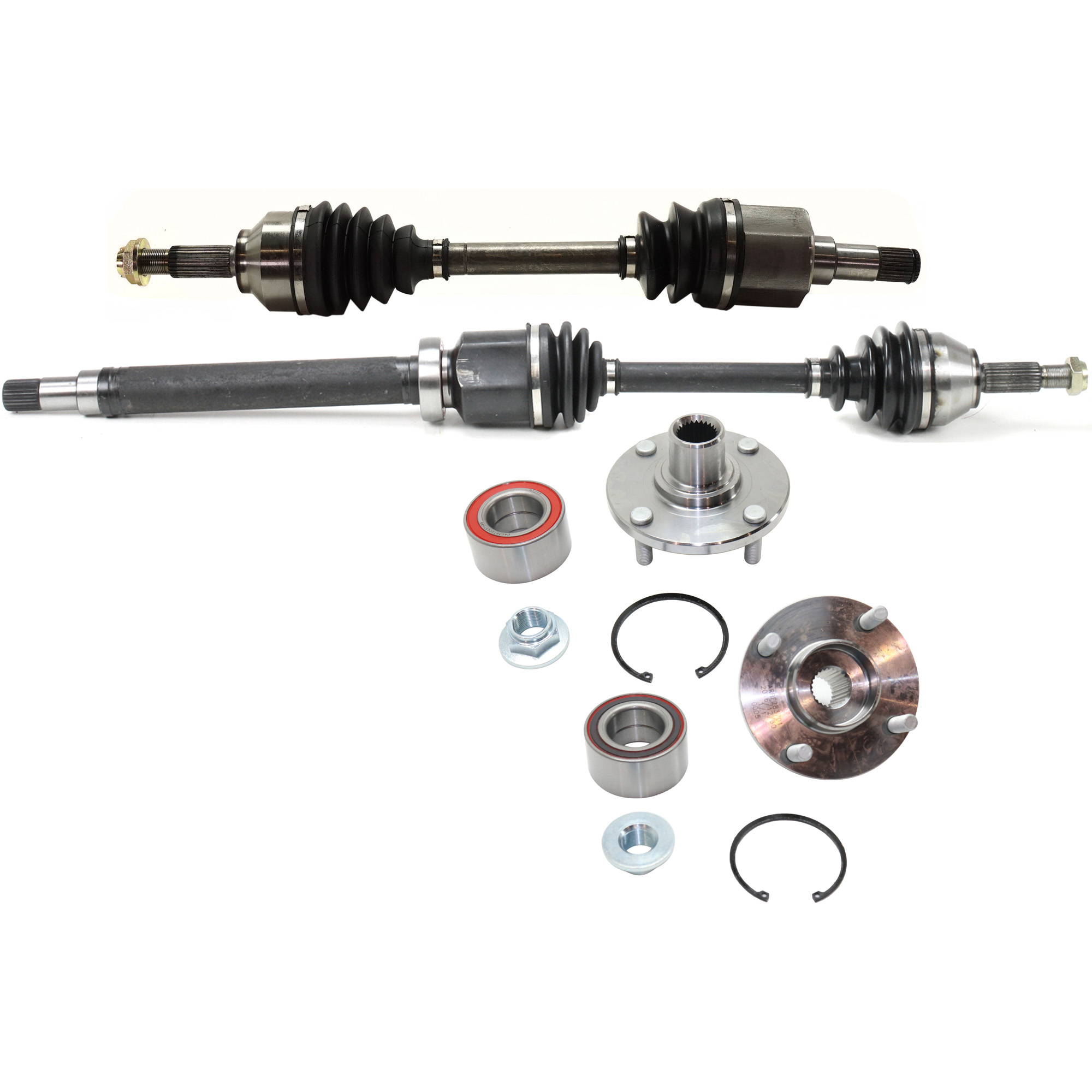 AM FOCUS 00-11 FRONT SUSPENSION KIT RH AND LH 4 pc Kit with Axle Assemblies and Wheel Hubs SKU KIT 031321-25 OEM 6S4Z1215B