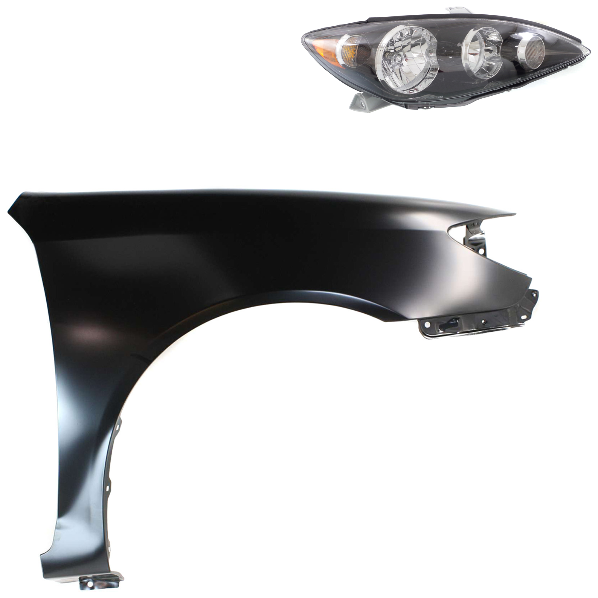 AM CAMRY 05-06 HEAD LAMP RH Assembly Halogen 2 pc Kit with Fender SKU KIT 031323-14404 Partslink TO2503156 TO1241184 OEM 8111006190-53801AA020