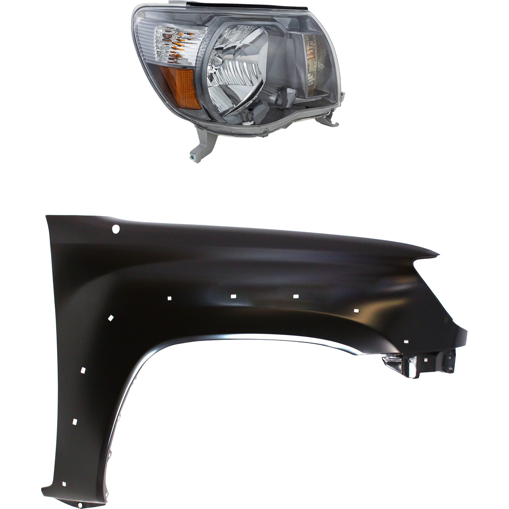AM TACOMA 05-08 HEAD LAMP RH Assembly Halogen 2 pc Kit with Fender CAPA SKU KIT 031323-20804 Partslink TO1241208C TO2503181C OEM 5381104100-8111004173