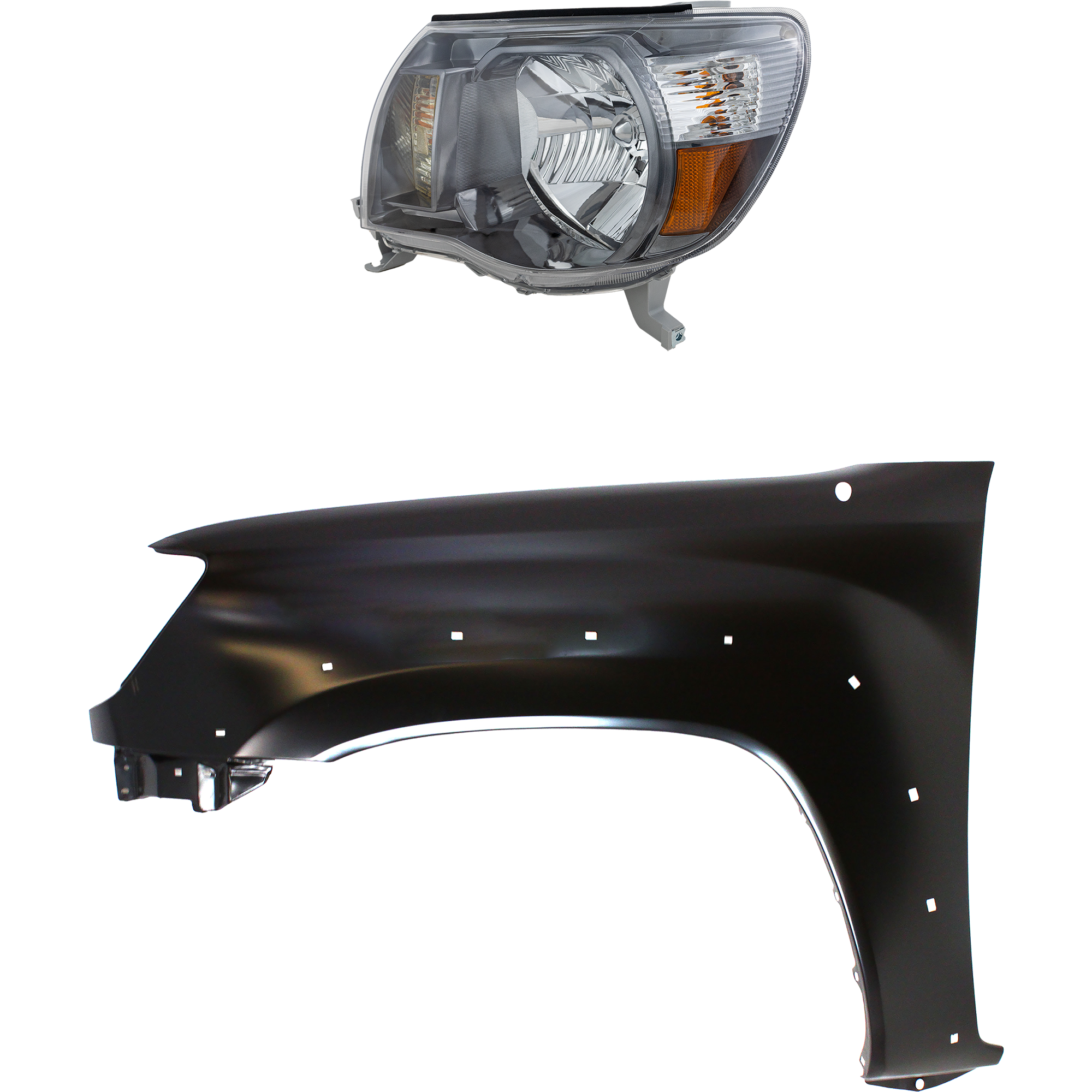 AM TACOMA 05-08 HEAD LAMP LH Assembly Halogen 2 pc Kit with Fender CAPA SKU KIT 031323-20805 Partslink TO1240208C TO2502181C OEM 5381204100-8115004173