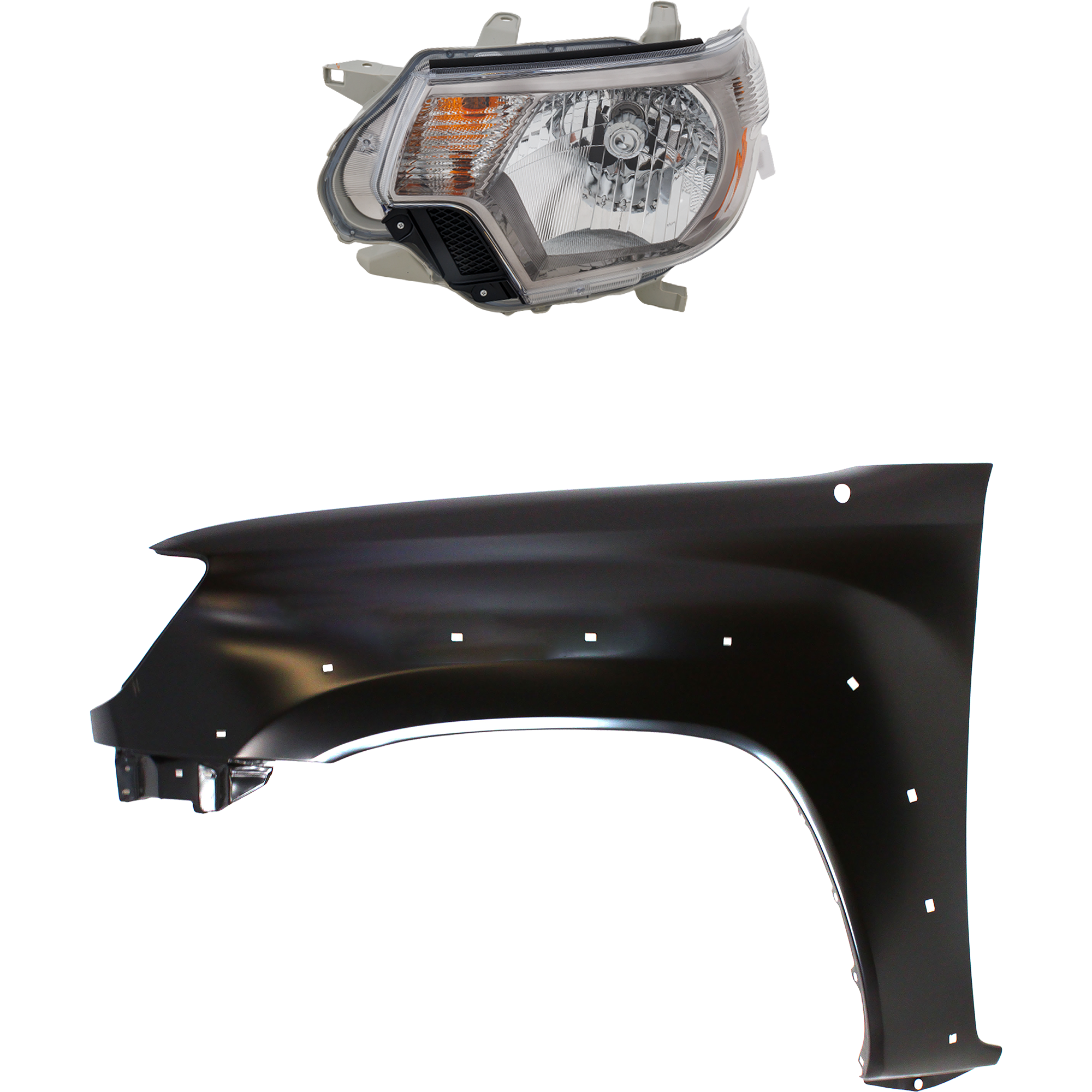 AM TACOMA 14-15 HEAD LAMP LH Assembly Halogen 2 pc Kit with Fender CAPA SKU KIT 031323-24005 Partslink TO1240208C TO2502232C OEM 5381204100-8115004221