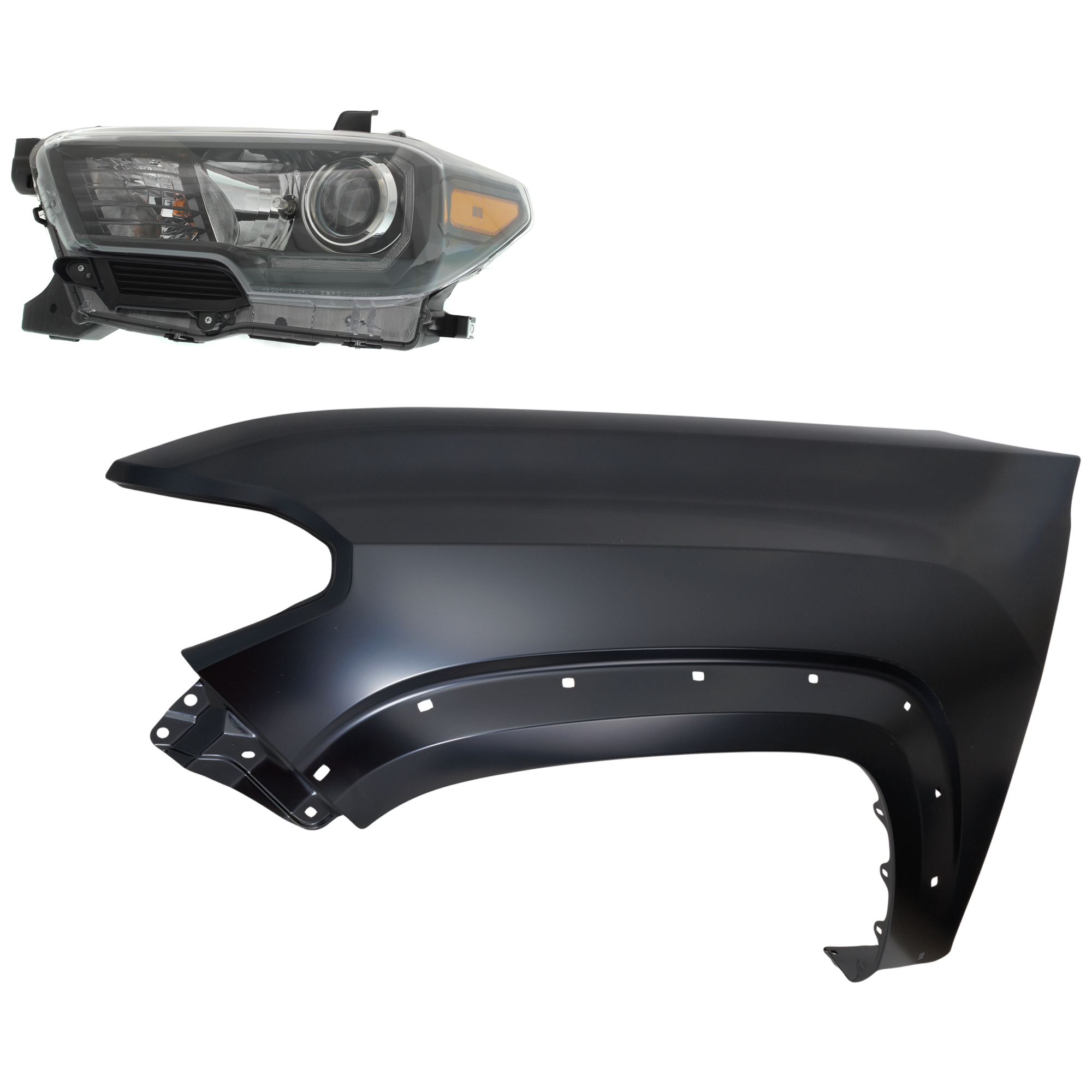 AM TACOMA 17-19 HEAD LAMP LH Assembly Halogen 2 pc Kit with Fender CAPA SKU KIT 031323-24405 Partslink TO1240262C TO2502254C OEM 5381204120-8115004280