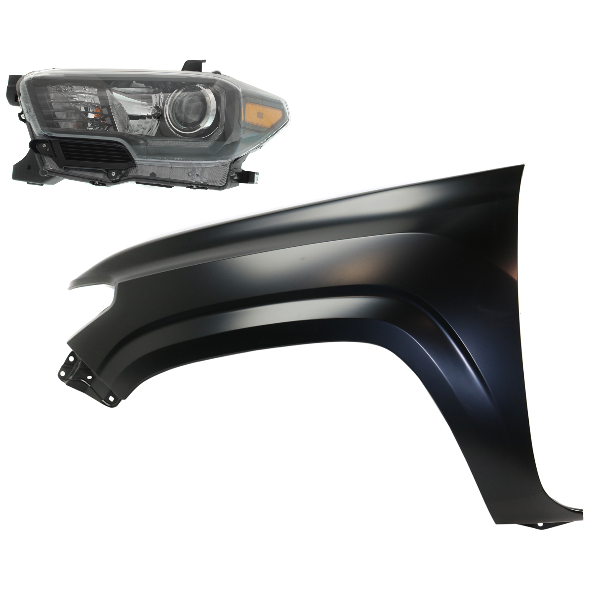 AM TACOMA 17-19 HEAD LAMP LH Assembly Halogen 2 pc Kit with Fender CAPA SKU KIT 031323-24905 Partslink TO1240261C TO2502254C OEM 5381204110-8115004280